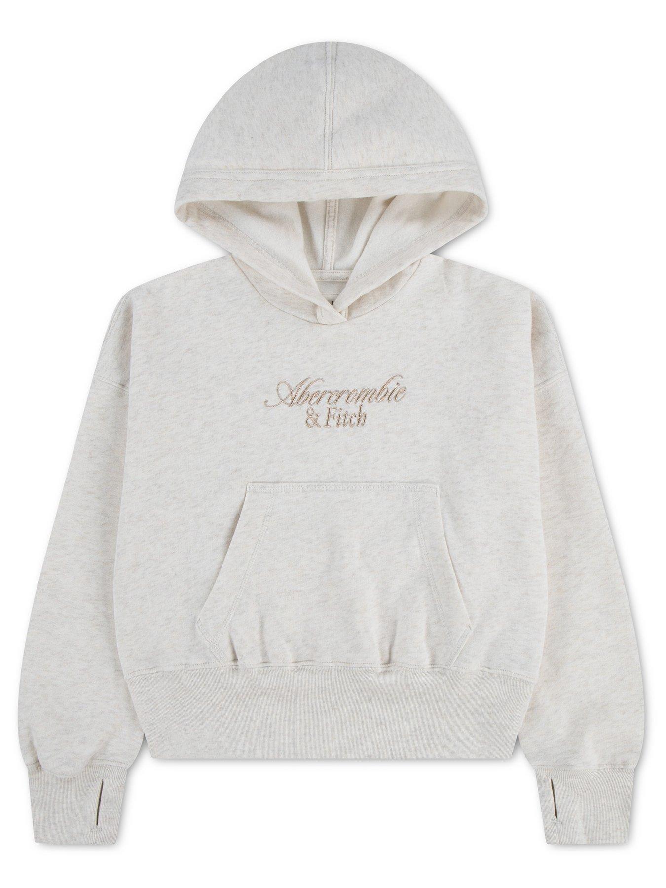 Abercrombie & Fitch Girls Essential Logo Hoodie - Beige