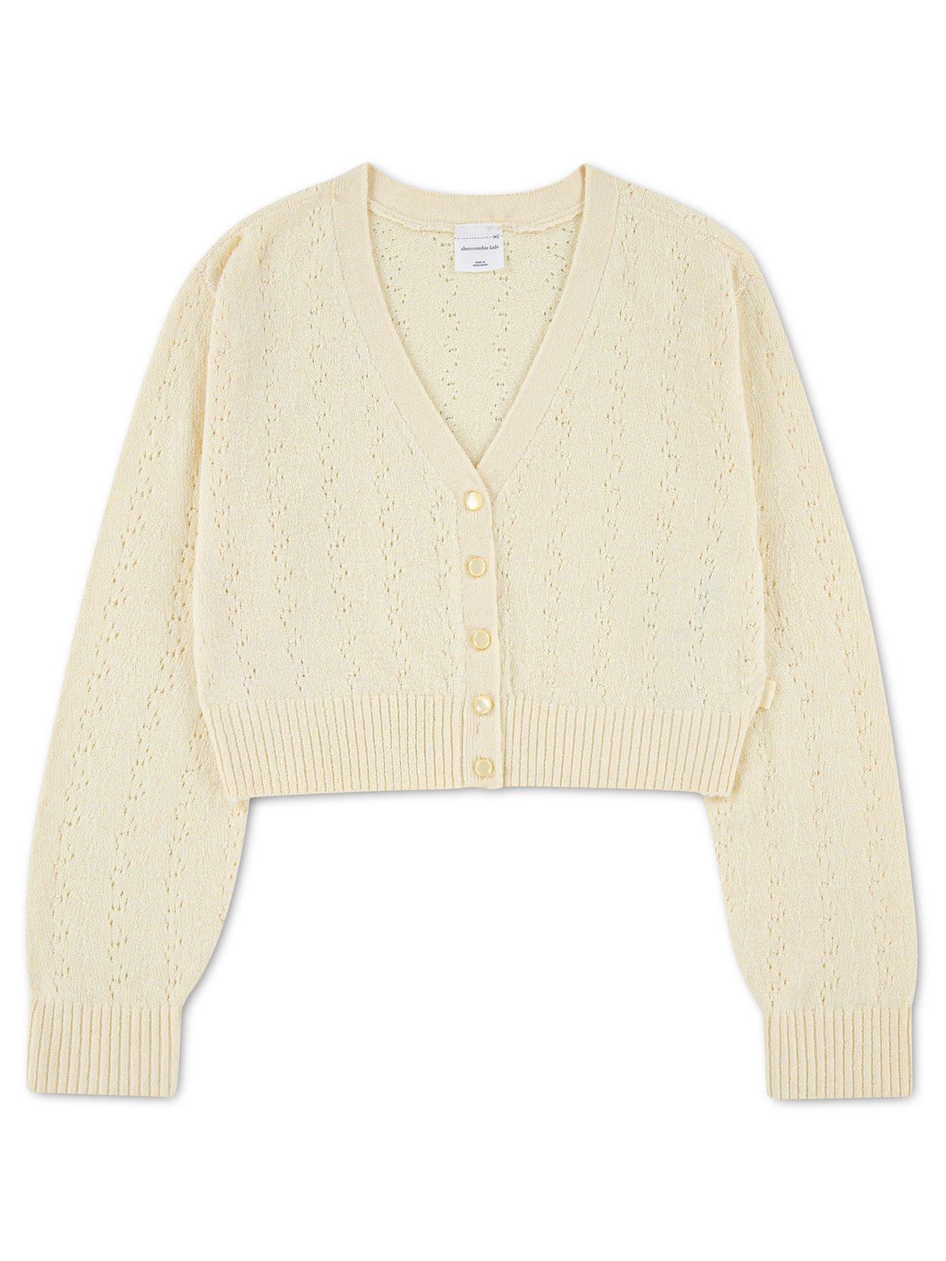Abercrombie & Fitch Girls Pointelle Cardigan - Yellow