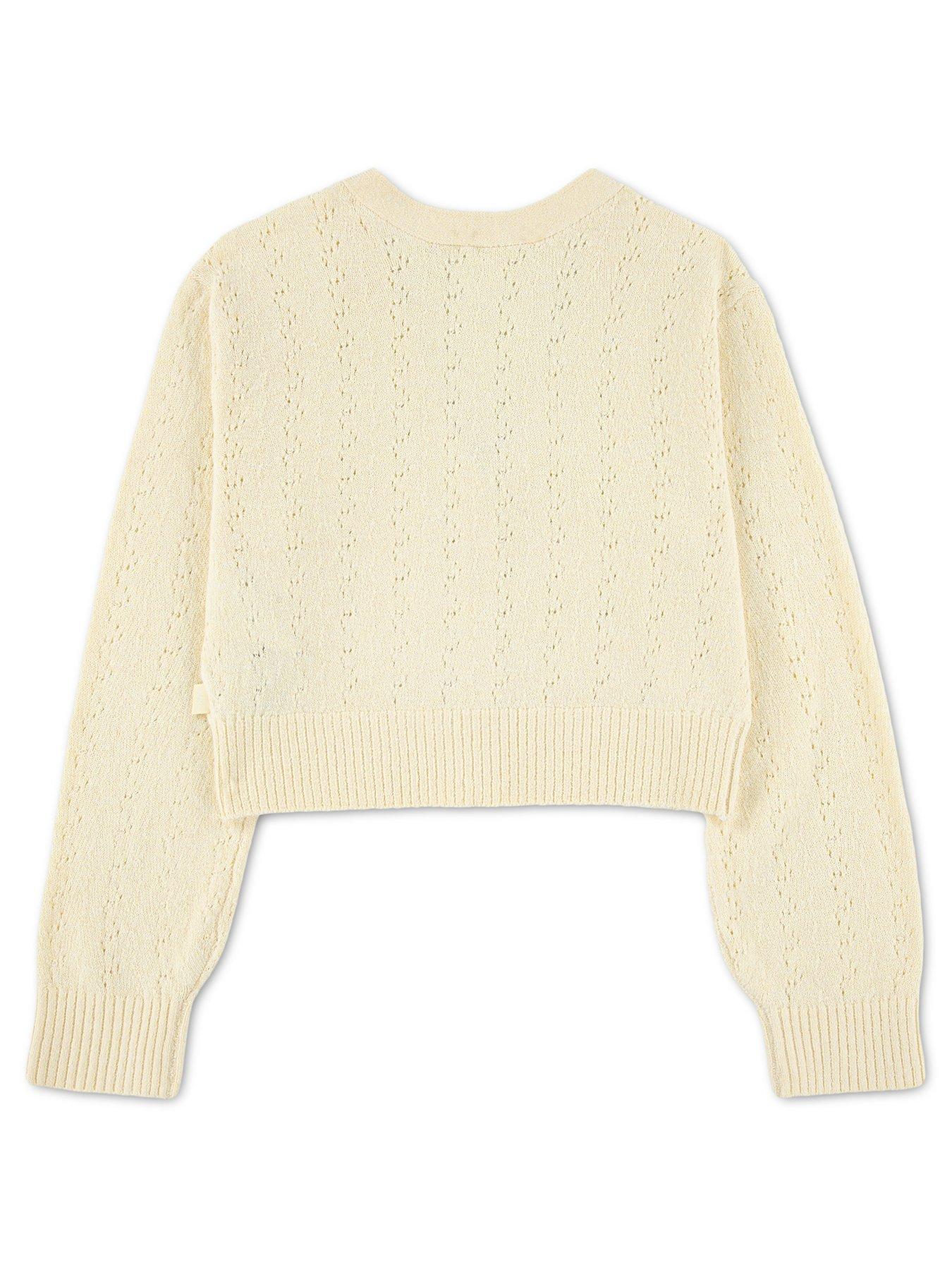 Image 2 of 3 of Abercrombie & Fitch Girls Pointelle Cardigan - Yellow