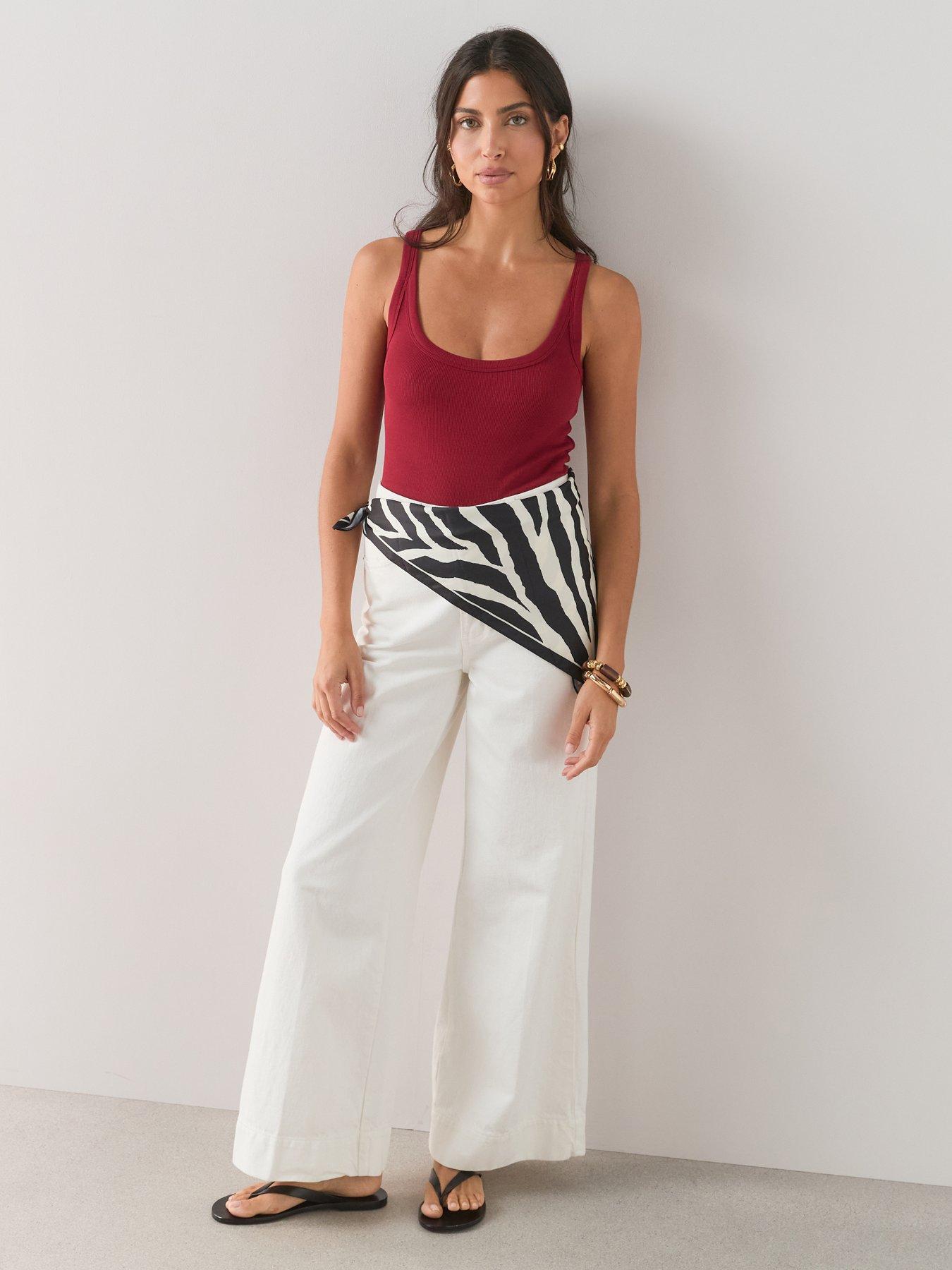 Image 3 of 7 of The Very Collection Scoop Neck Rib Vest - Burgundy