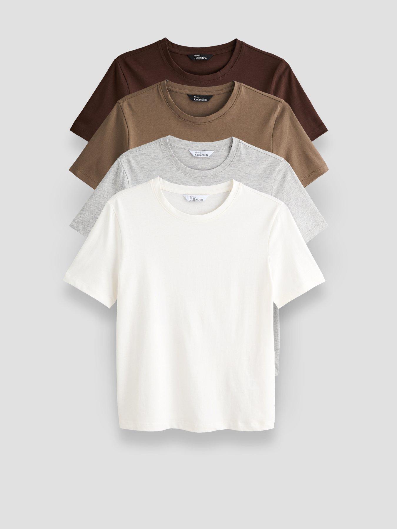 The Very Collection Women's 4 Pack Crew Neck T-Shirts - Multi