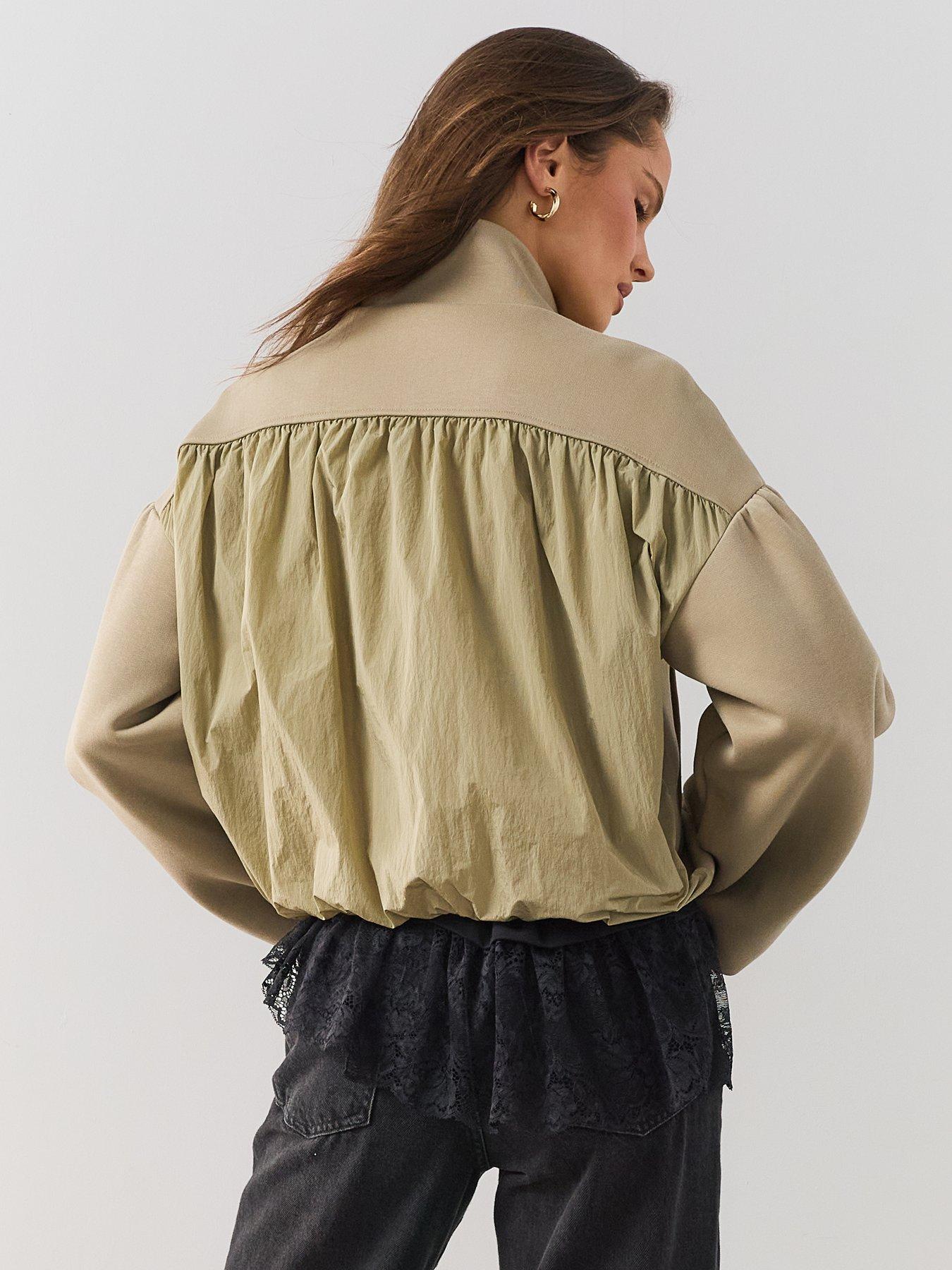 The Very Collection Funnel Neck Bubble Hem Jacket