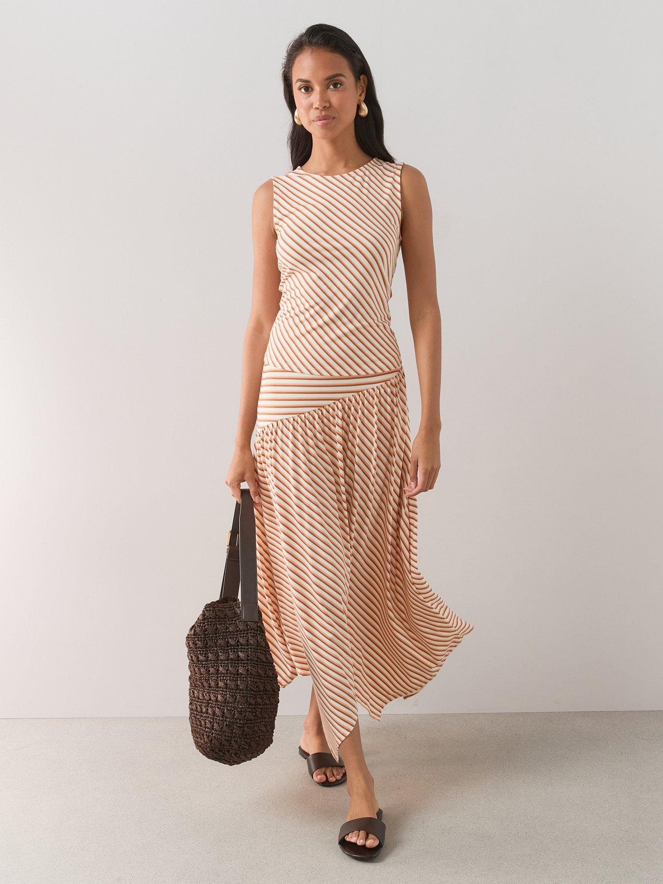Image 3 of 7 of The Very Collection Stripe Midi Skirt Co-Ord - Multi