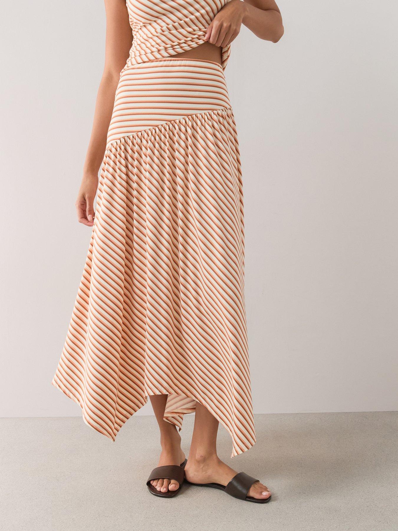 Image 4 of 7 of The Very Collection Stripe Midi Skirt Co-Ord - Multi