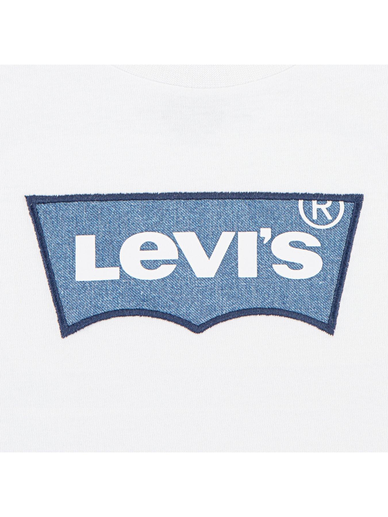Image 3 of 4 of Levi's Boys Short Sleeve Batwing T-Shirt - White