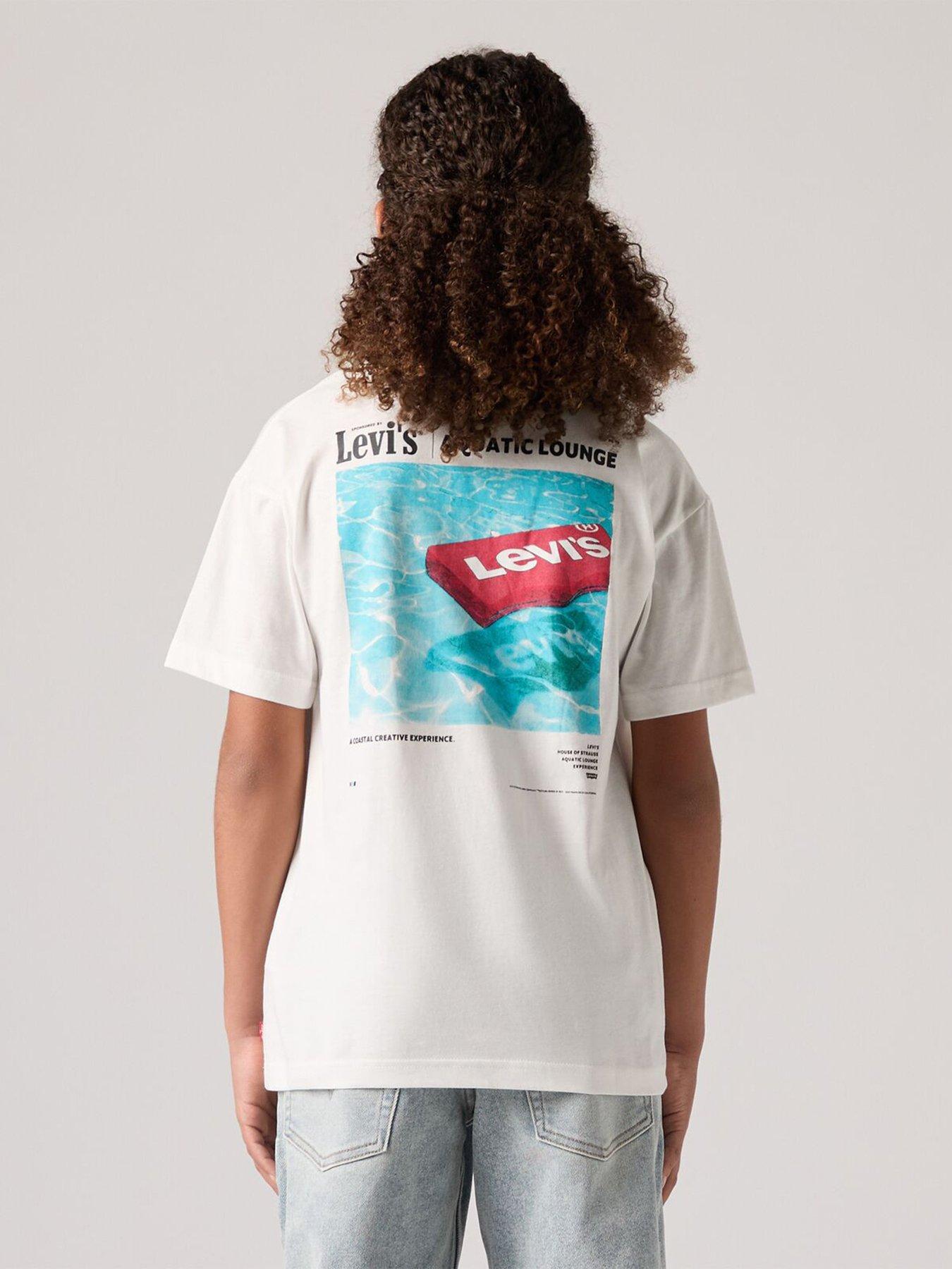 Levi's Boys Aquatic Lounge Short Sleeve T-Shirt - Off White