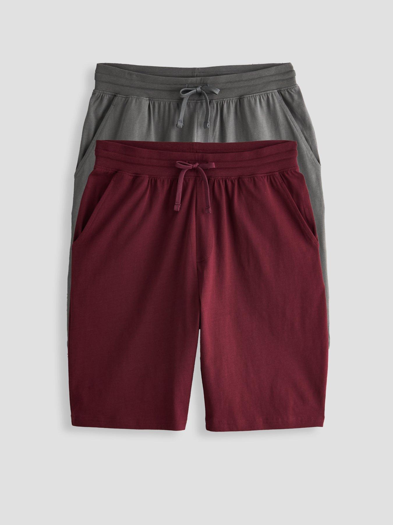 Image 1 of 7 of The Very Collection 2 Pack Pyjama Shorts - Charcoal/Burgundy