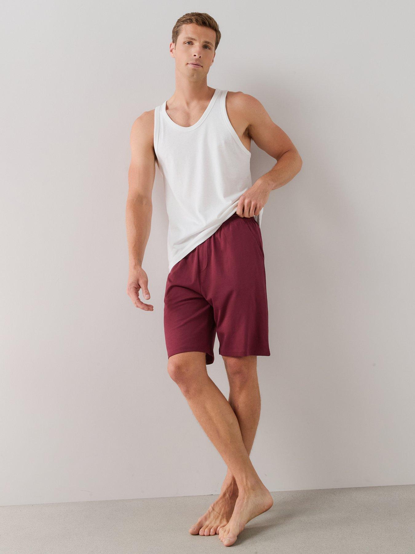 Image 4 of 7 of The Very Collection 2 Pack Pyjama Shorts - Charcoal/Burgundy
