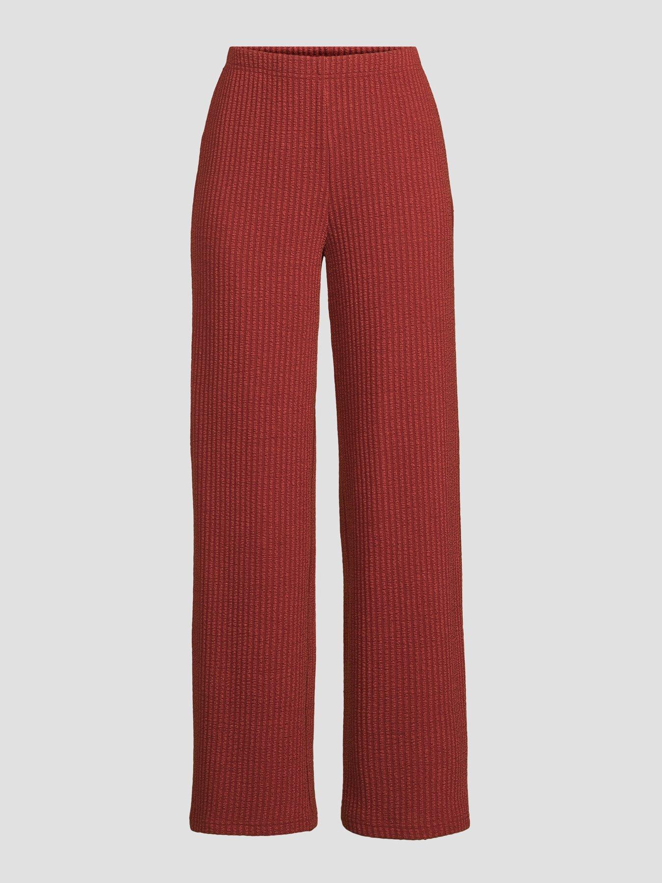 Image 6 of 6 of The Very Collection Ribbed Trouser Co-ord- Rust