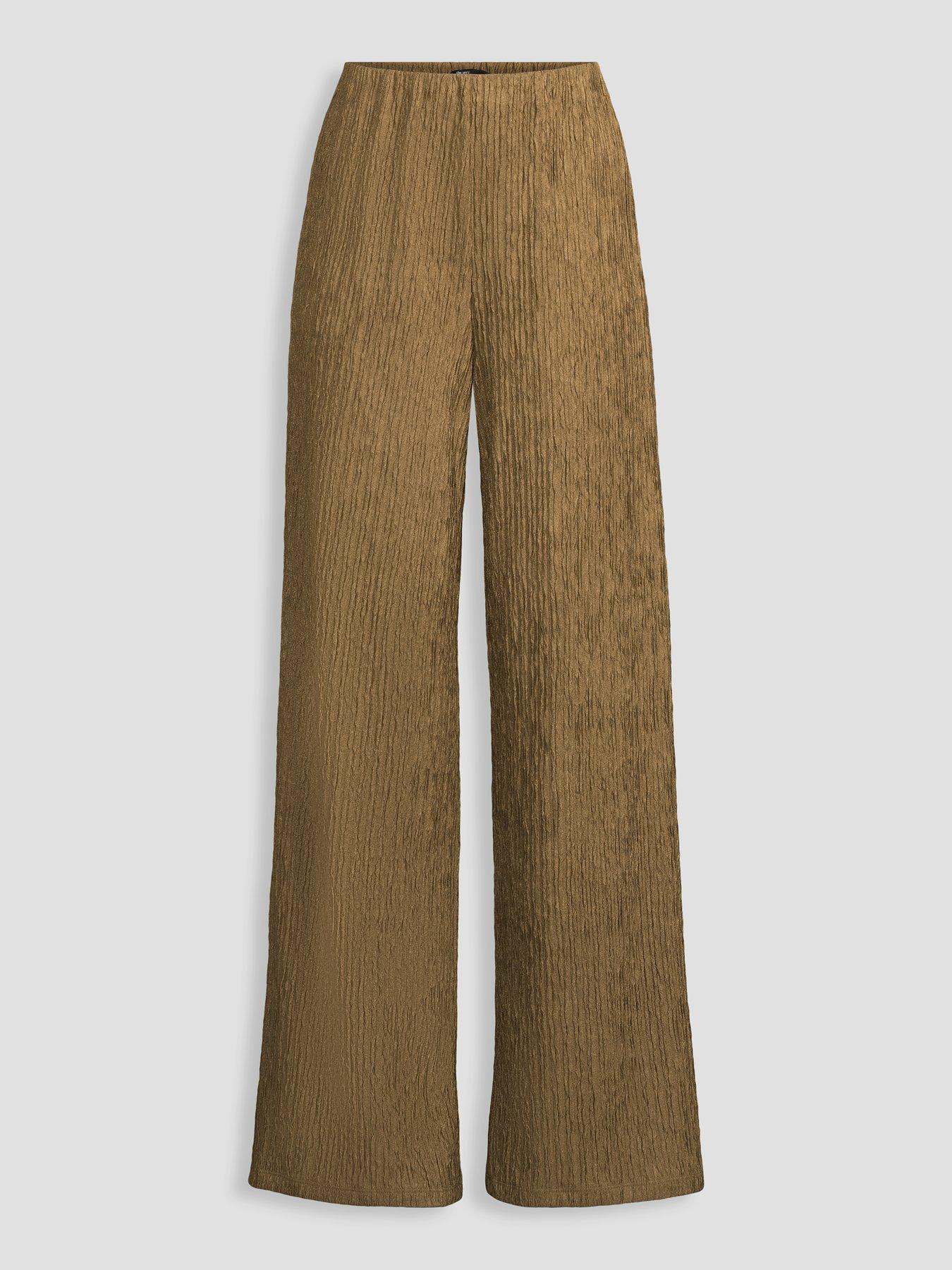 Image 7 of 7 of The Very Collection Textured Wide Leg Trouser Co-Ord - Taupe