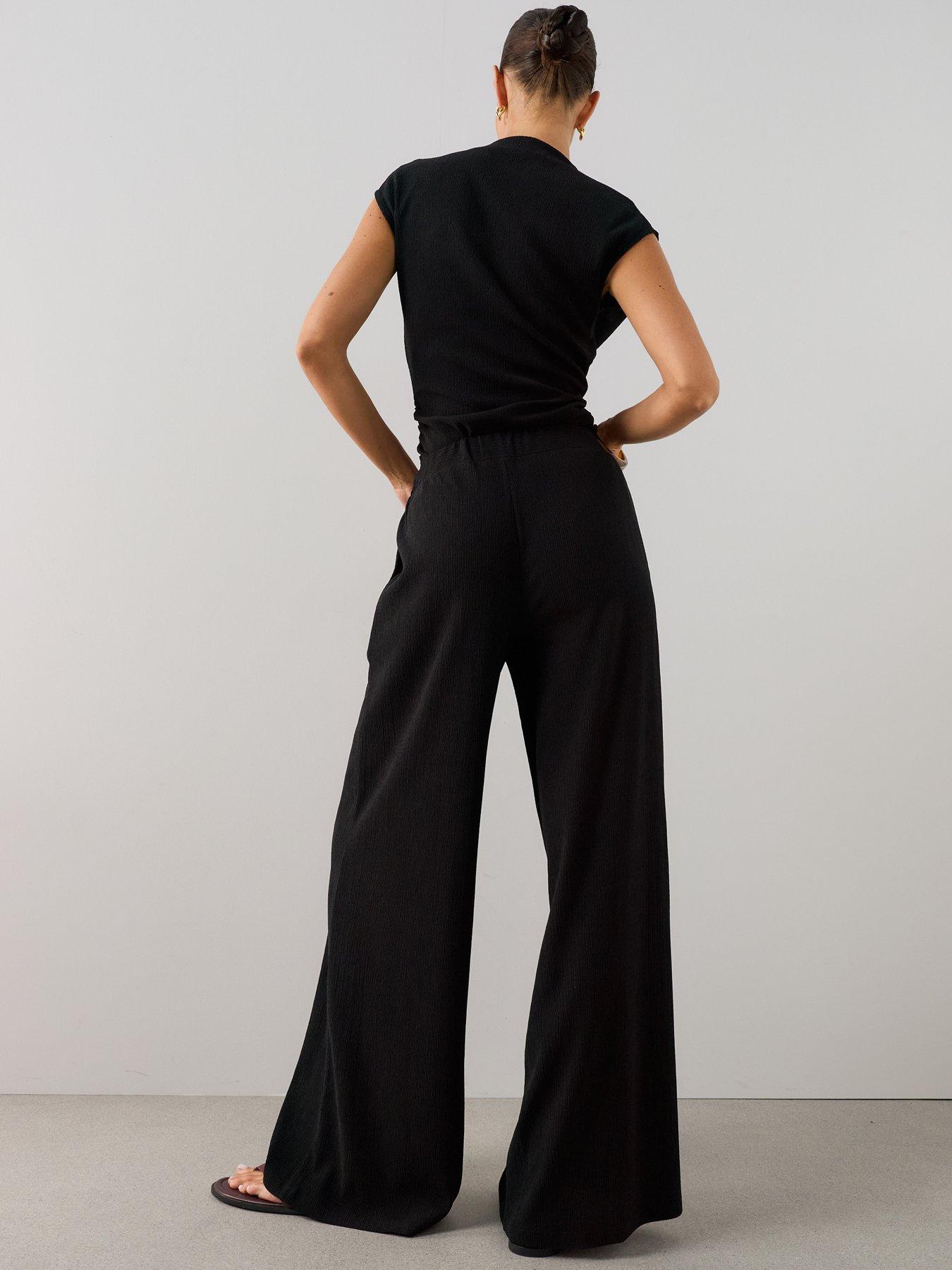 Image 2 of 7 of The Very Collection Textured Stretch Wide Leg Trouser