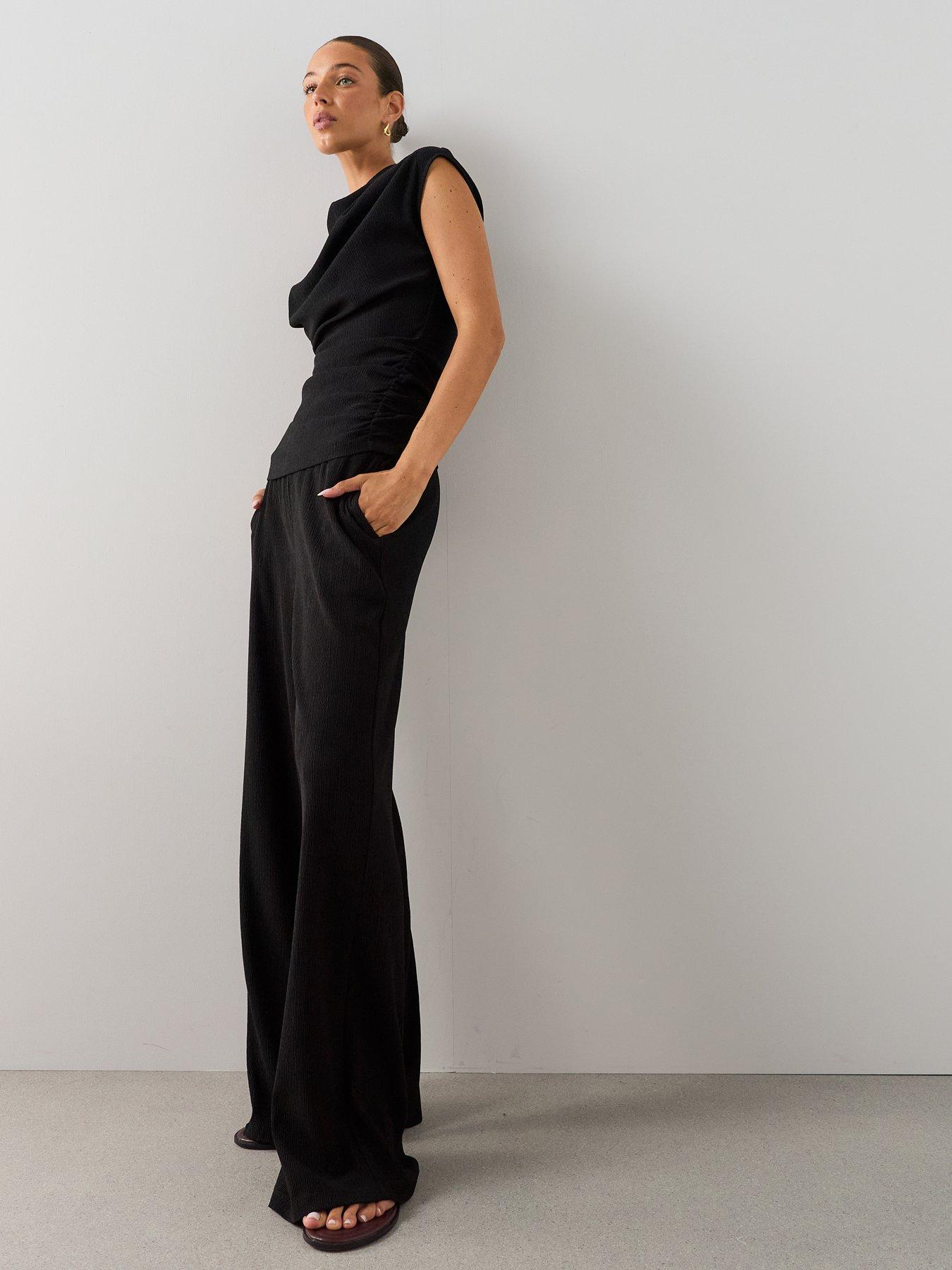 Image 5 of 7 of The Very Collection Textured Stretch Wide Leg Trouser
