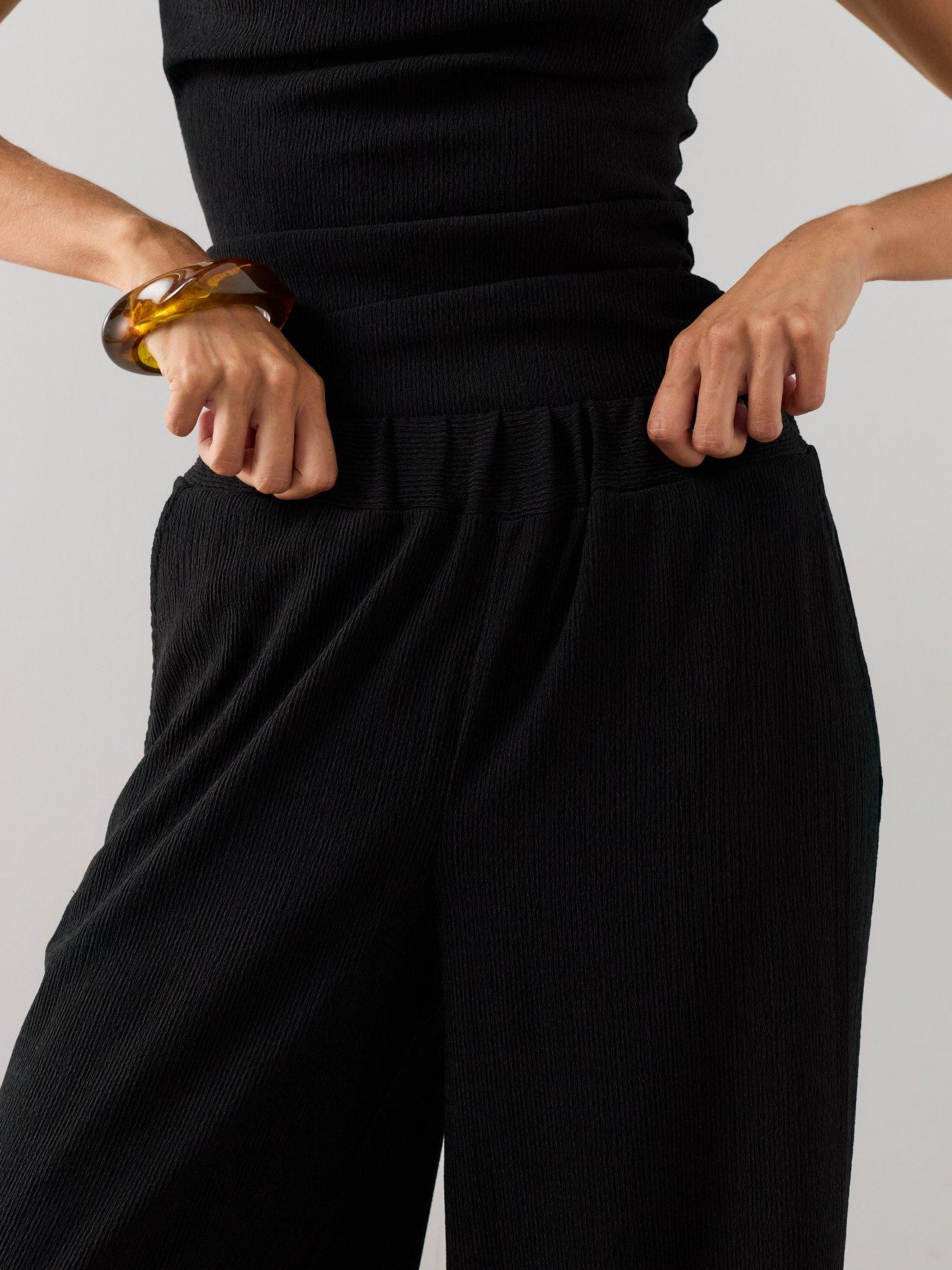 Image 6 of 7 of The Very Collection Textured Stretch Wide Leg Trouser