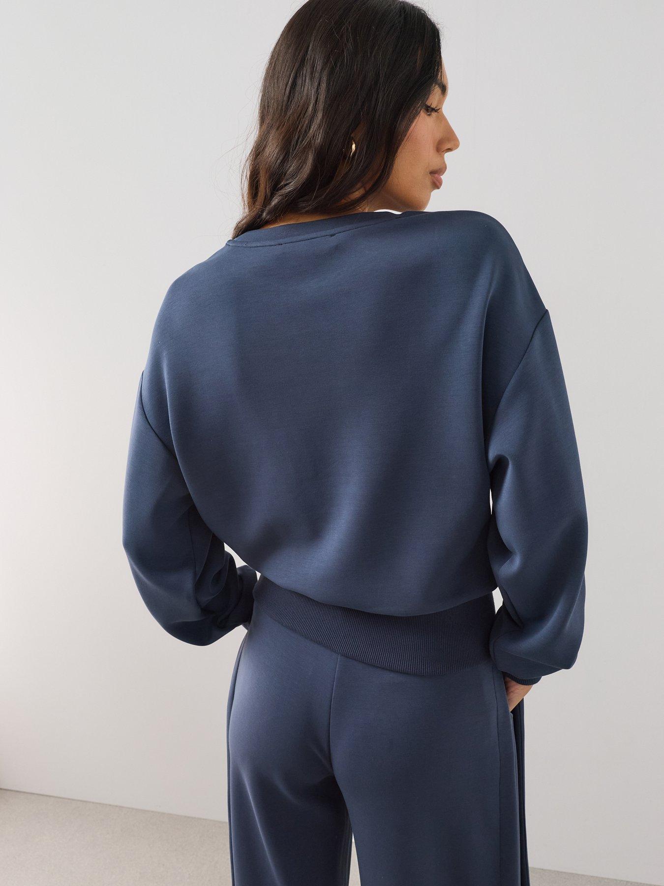 Image 2 of 7 of The Very Collection Modal Pleated Wide Leg Co-Ord Trousers - Navy