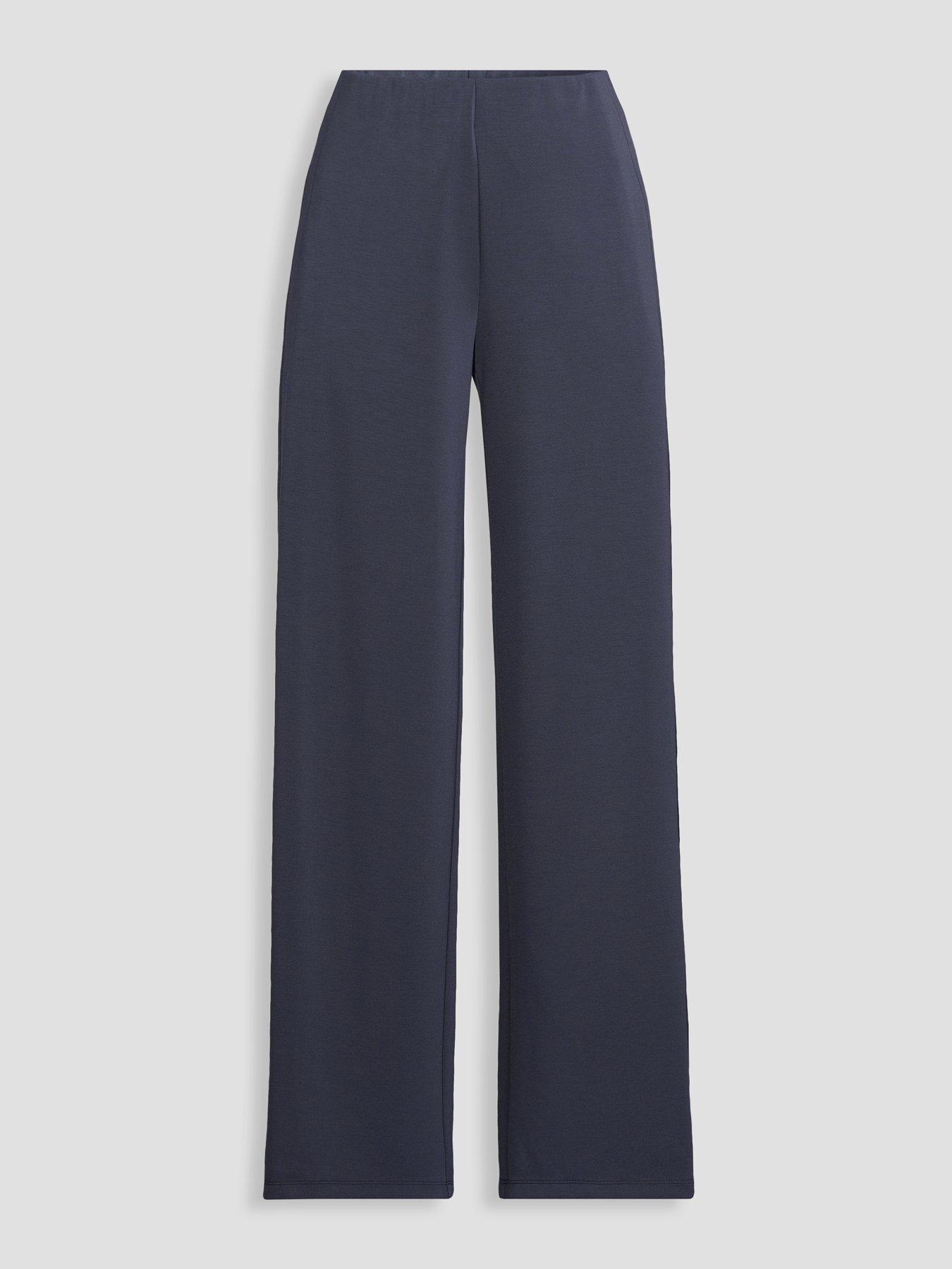 Image 7 of 7 of The Very Collection Modal Pleated Wide Leg Co-Ord Trousers - Navy