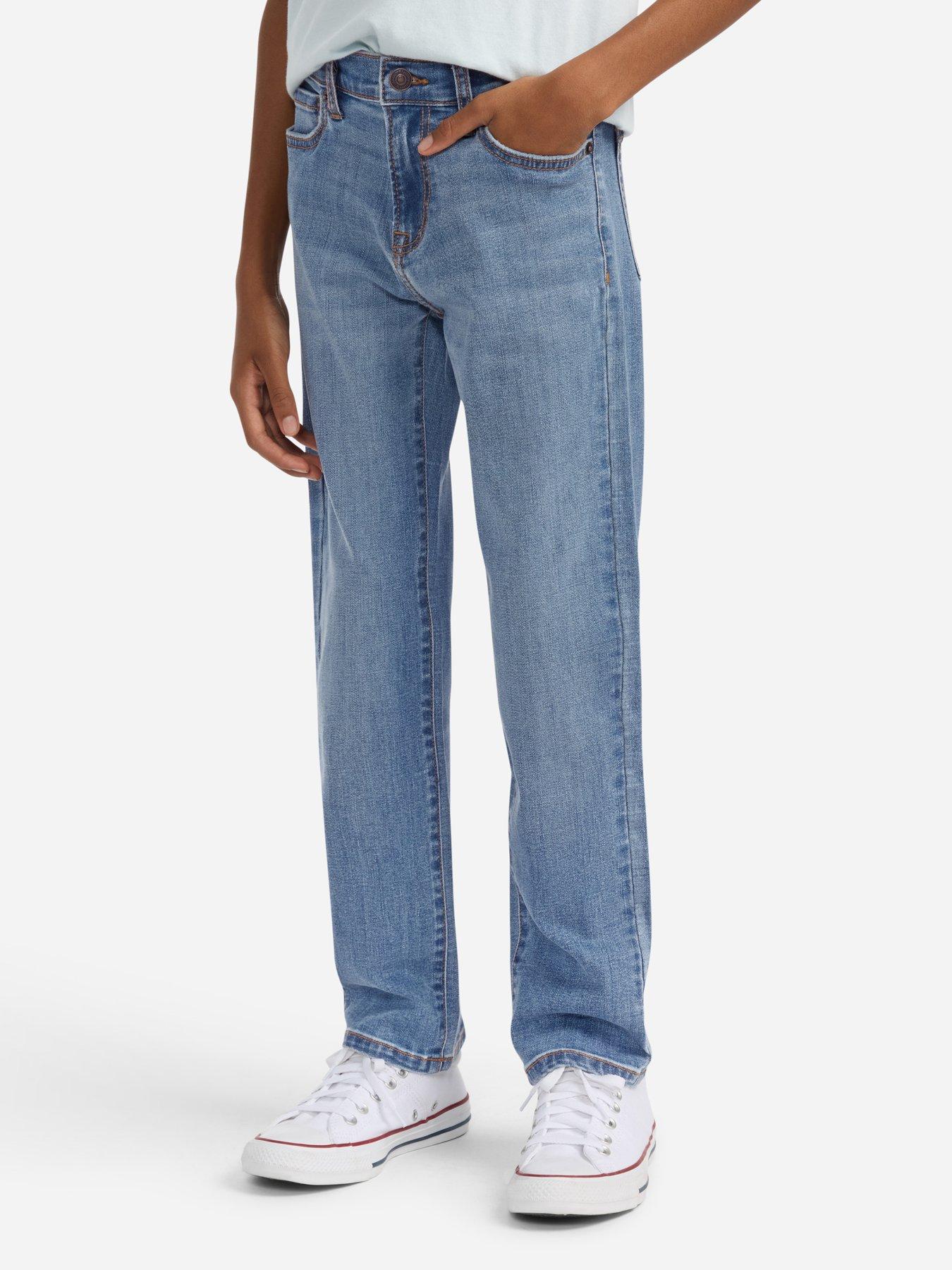 Image 1 of 7 of Abercrombie & Fitch Boys Straight Fit Jeans - Blue
