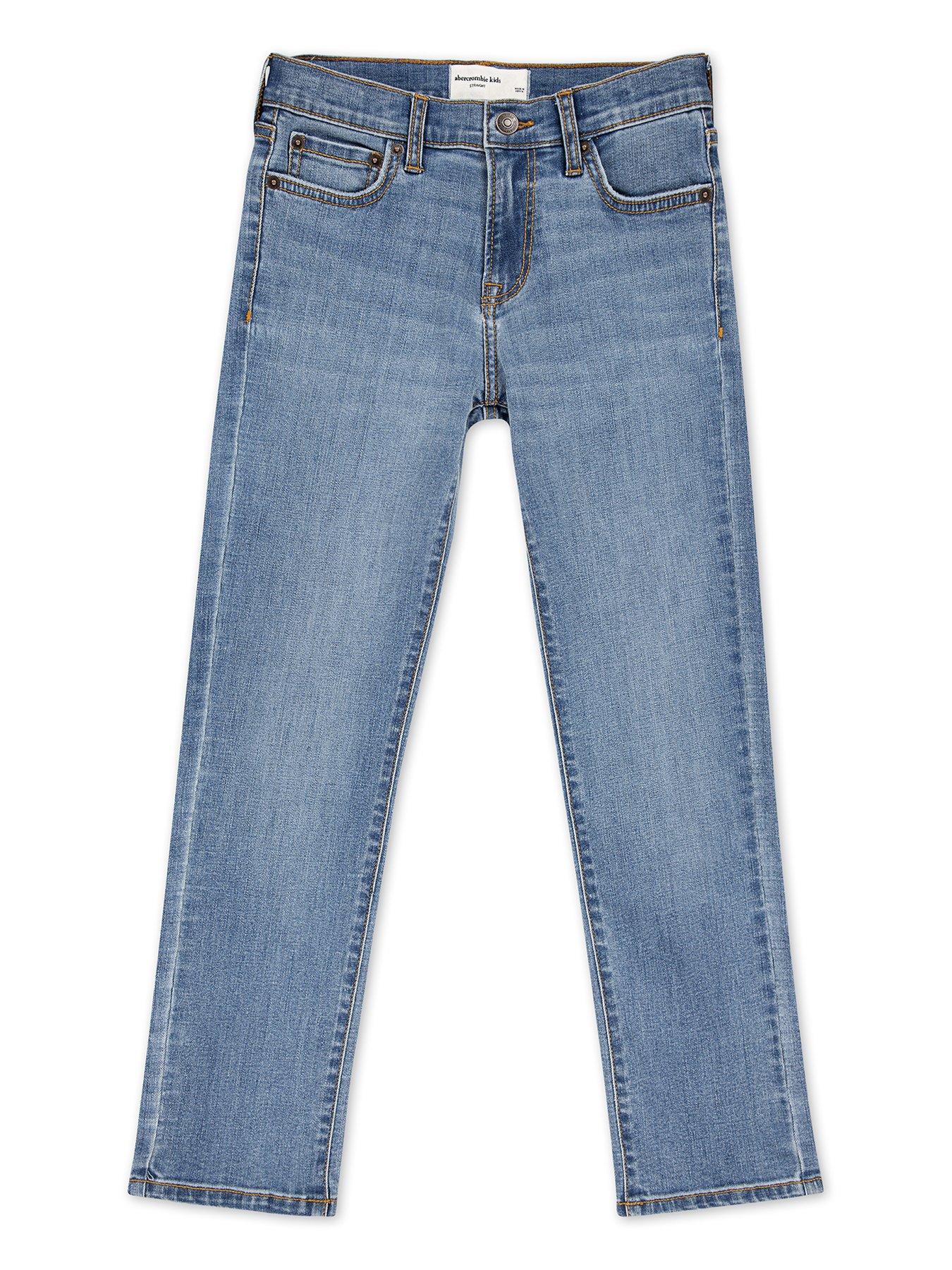 Image 2 of 7 of Abercrombie & Fitch Boys Straight Fit Jeans - Blue