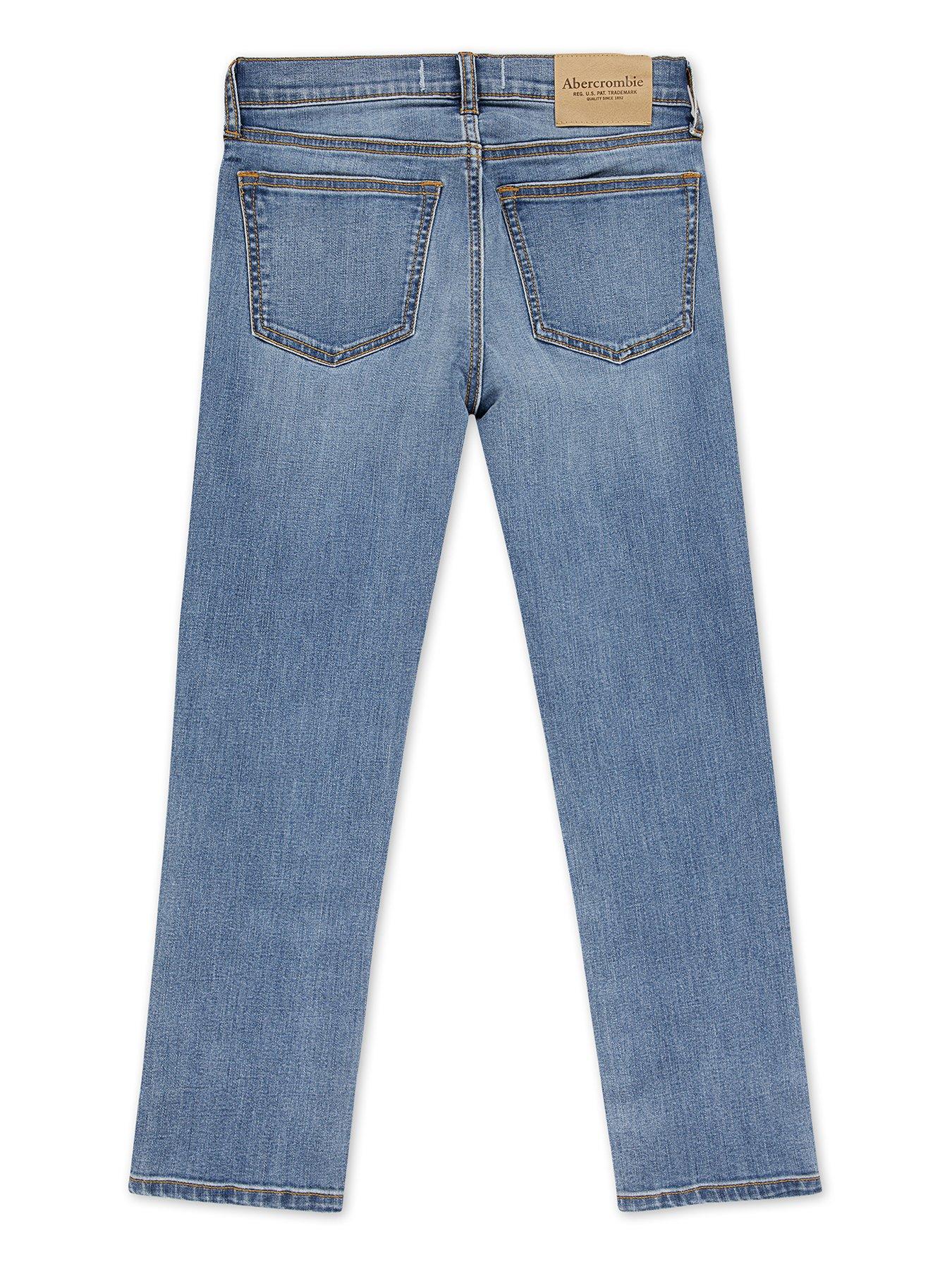 Image 3 of 7 of Abercrombie & Fitch Boys Straight Fit Jeans - Blue