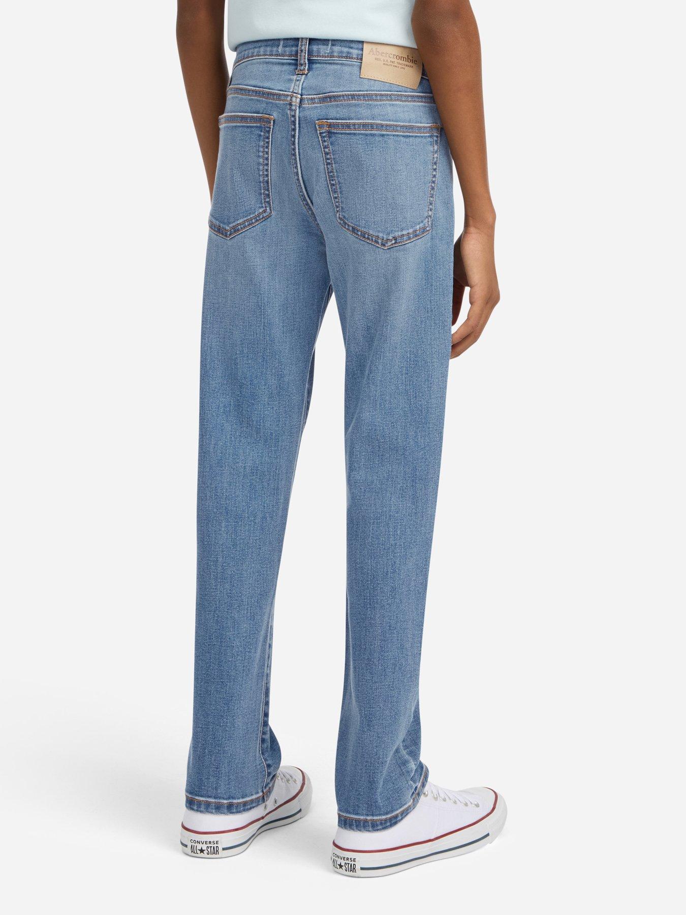 Image 6 of 7 of Abercrombie & Fitch Boys Straight Fit Jeans - Blue
