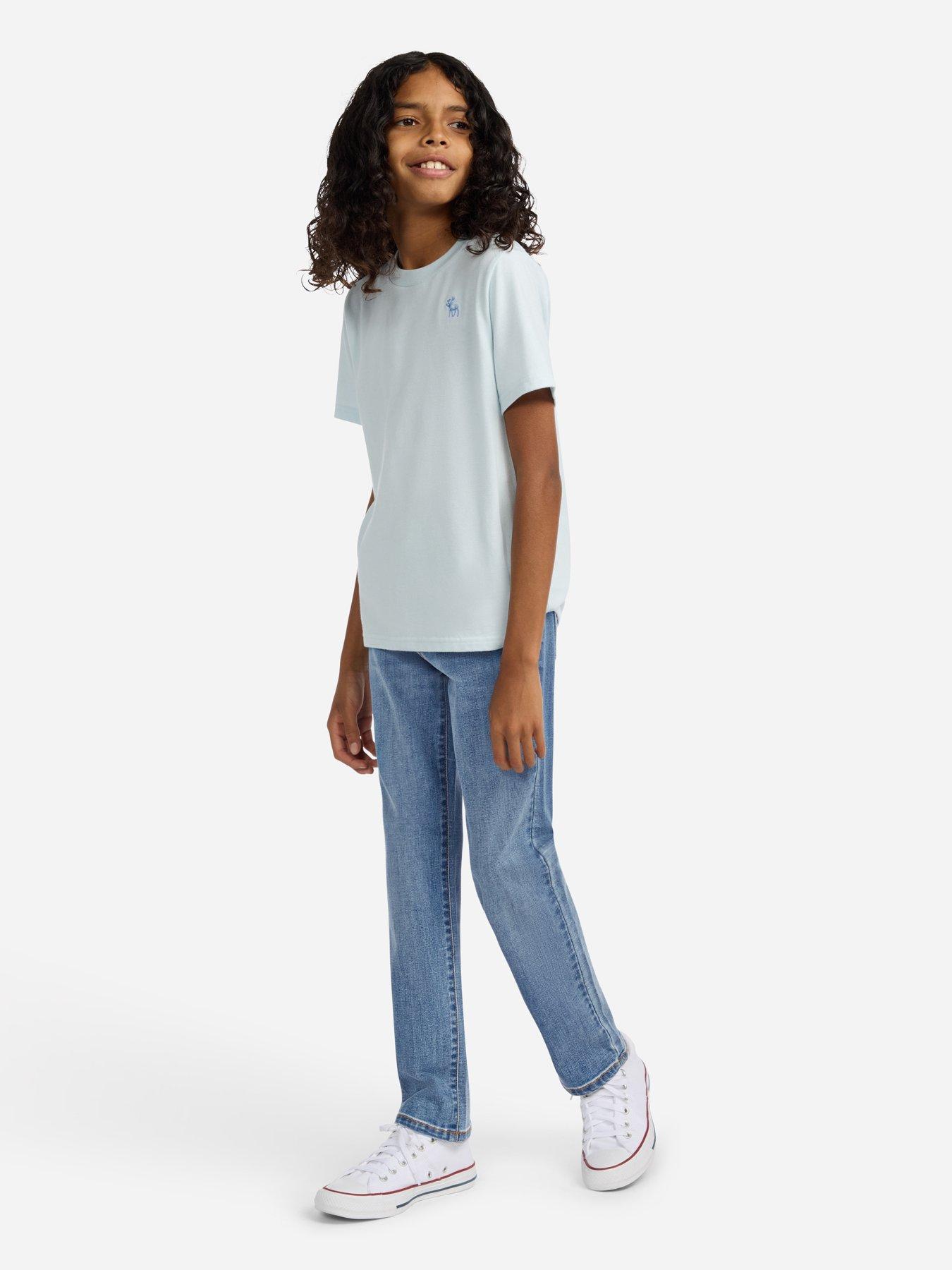 Image 7 of 7 of Abercrombie & Fitch Boys Straight Fit Jeans - Blue