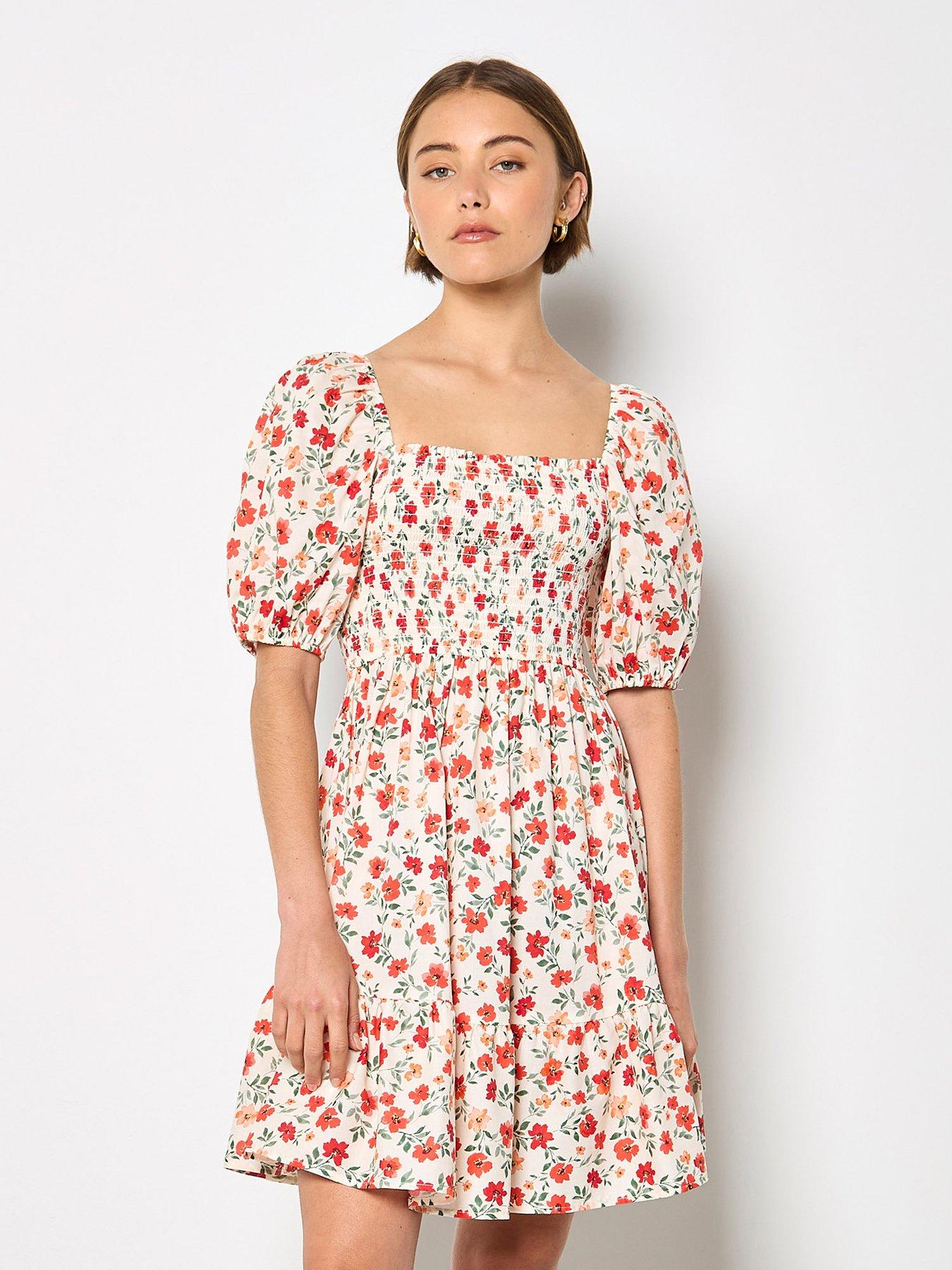 apricot-apricot-puff-slv-mini-poplin-dressfront