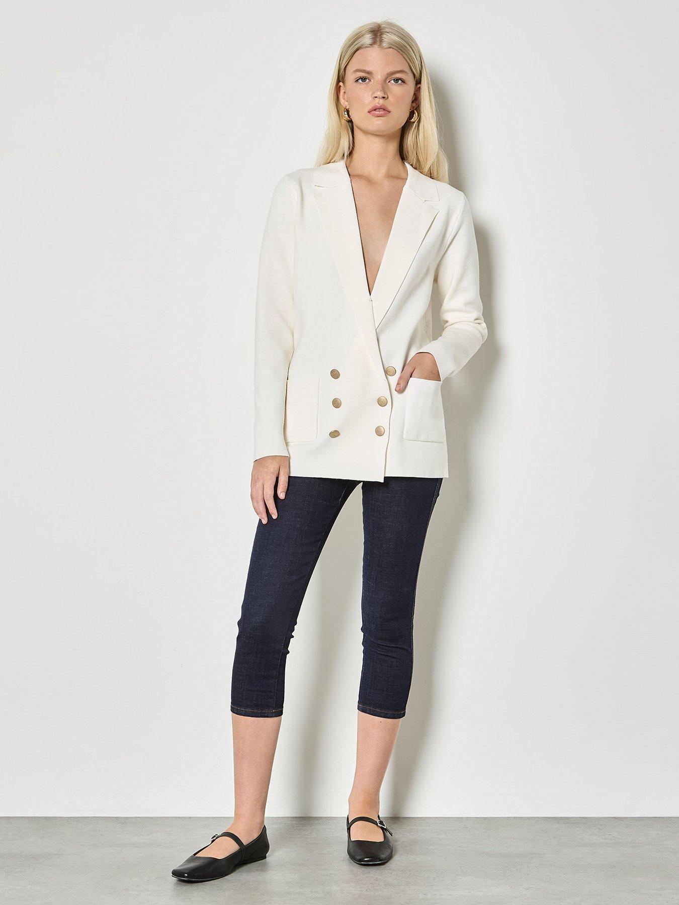 apricot-apricot-metal-button-knitted-blazerback