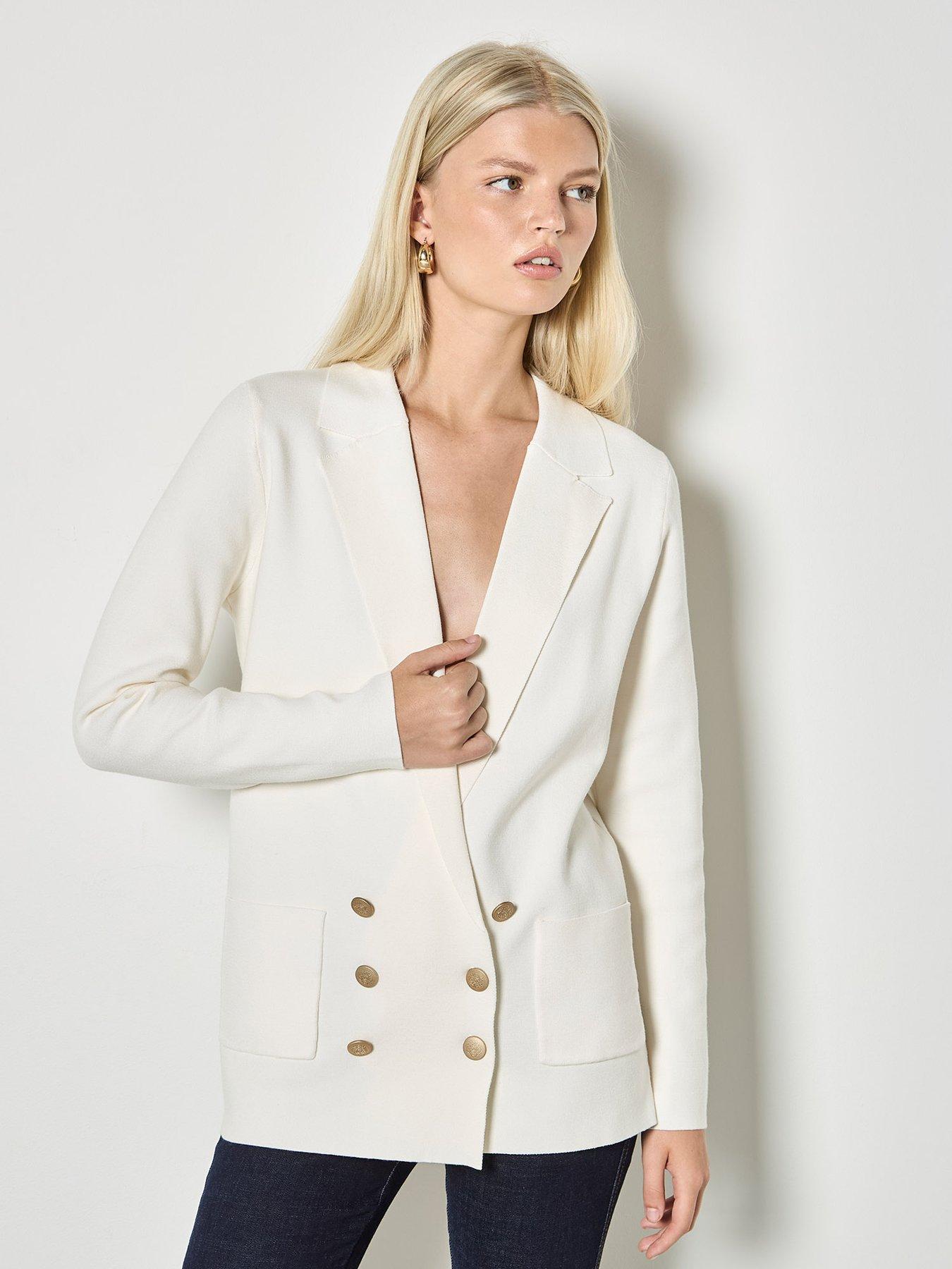 apricot-apricot-metal-button-knitted-blazeroutfit