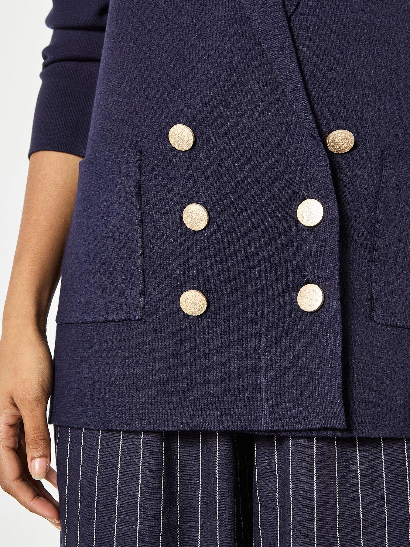 apricot-apricot-metal-button-knitted-blazeroutfit