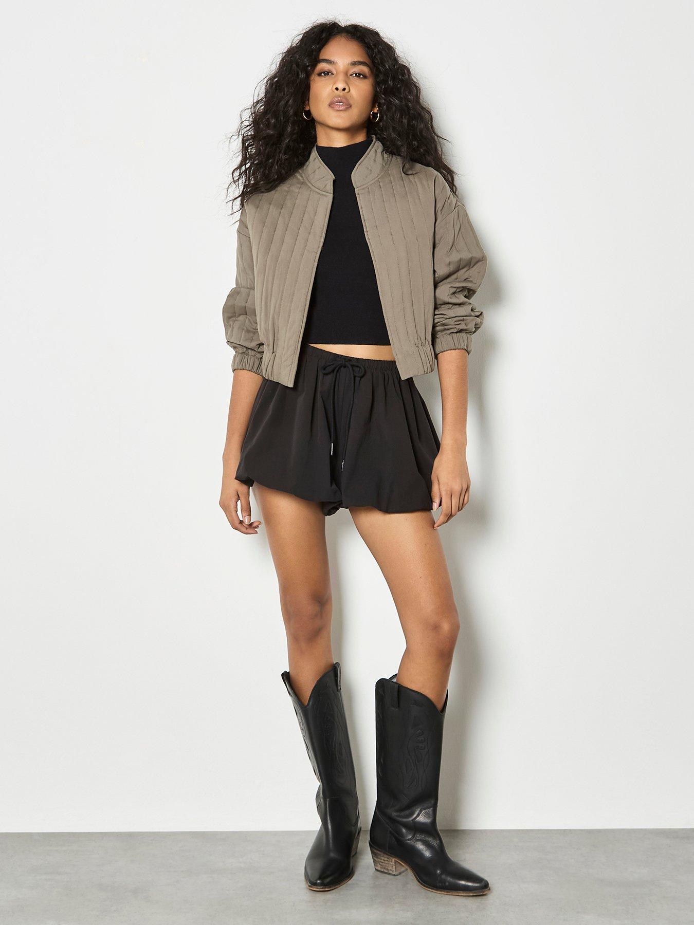 Image 3 of 4 of Apricot Apricot Bubble Hem Mini Shorts