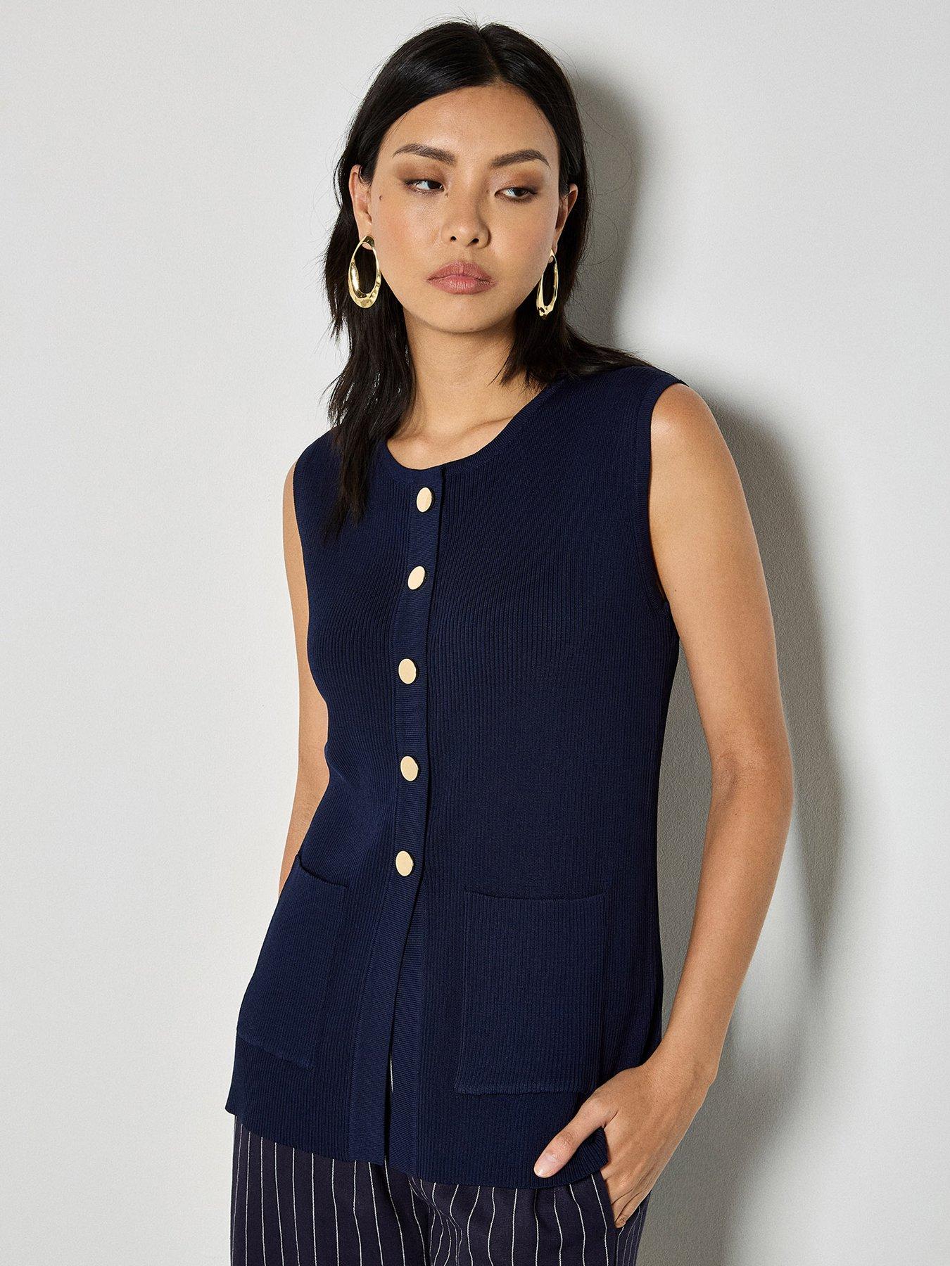 apricot-apricot-gold-btn-ribbed-two-pocket-waistcoatfront