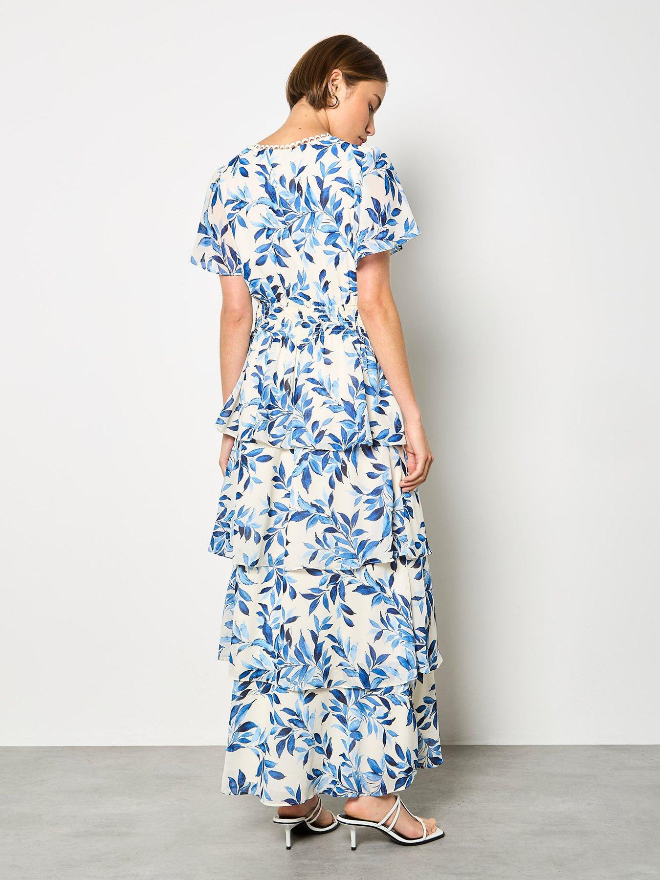 apricot-apricot-tiered-leaf-print-dressstillFront