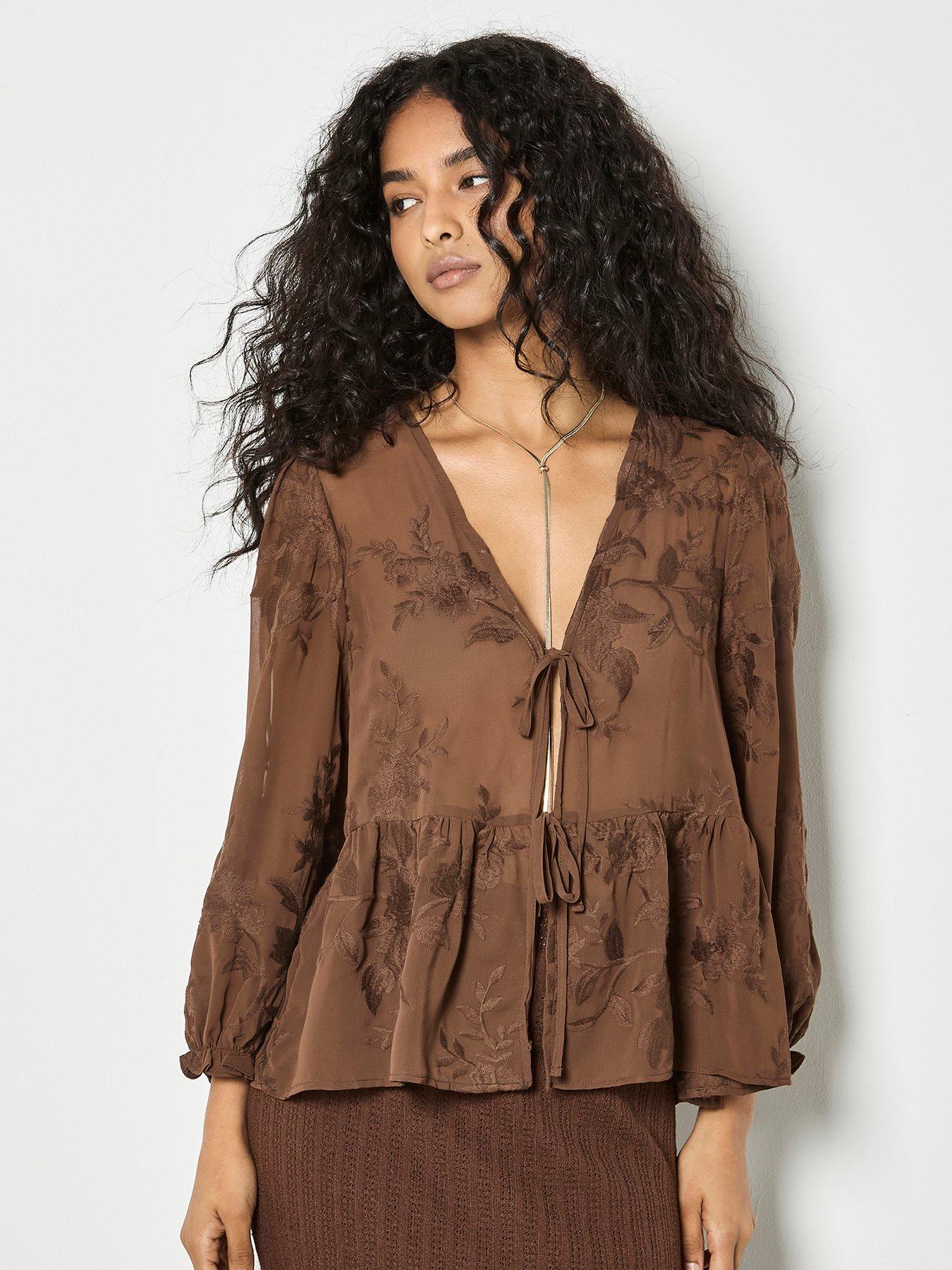apricot-apricot-embroidered-chiffon-peplum-top