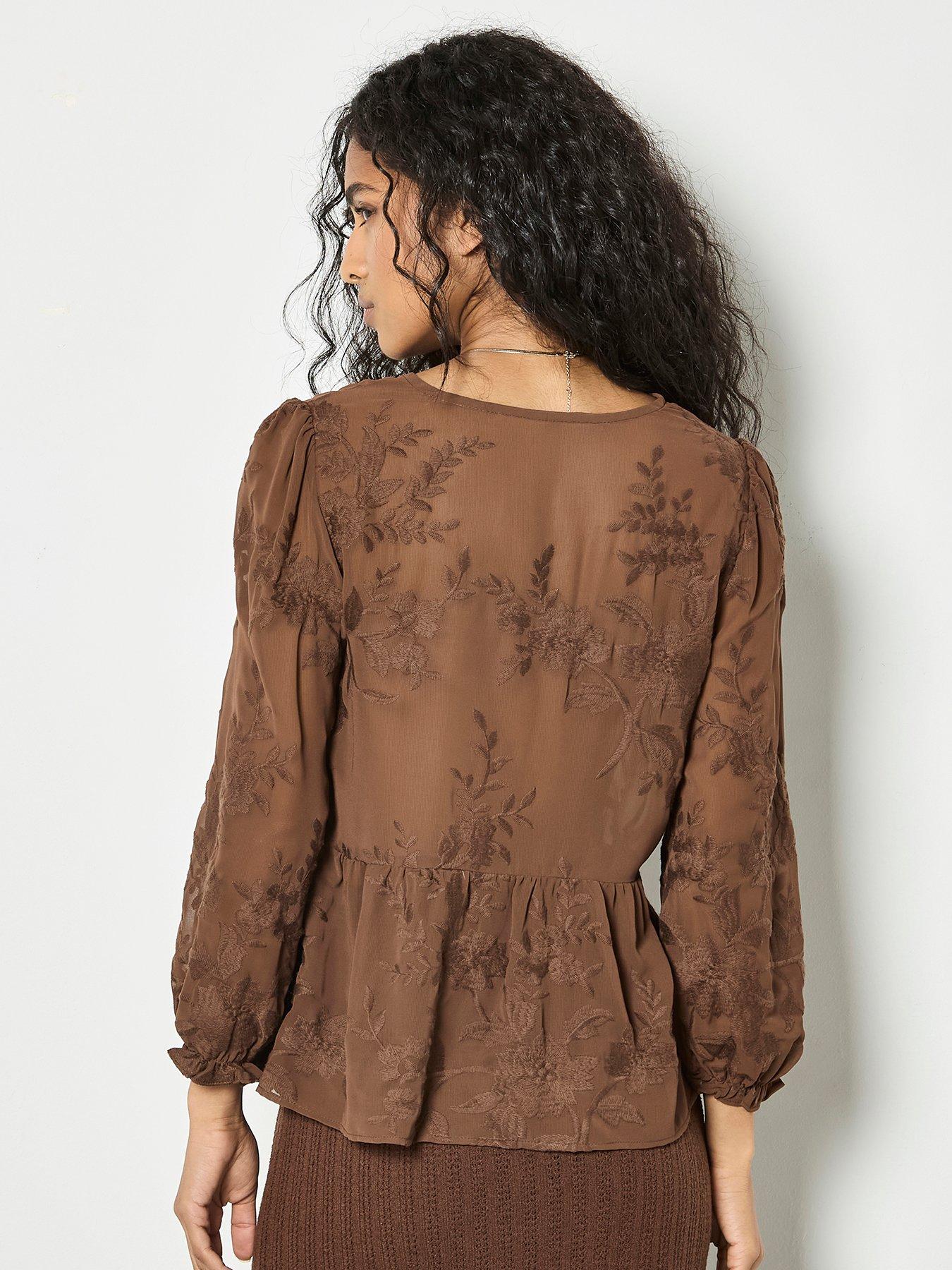 apricot-apricot-embroidered-chiffon-peplum-topstillFront