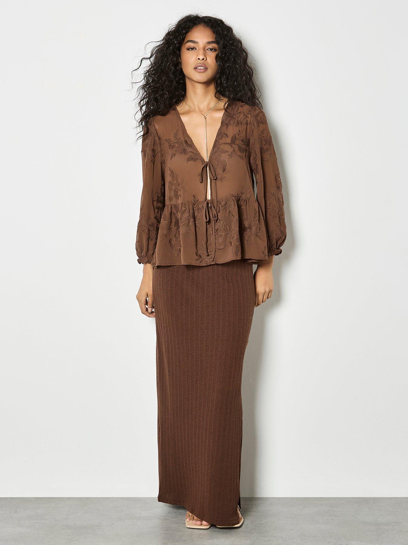 apricot-apricot-embroidered-chiffon-peplum-topback