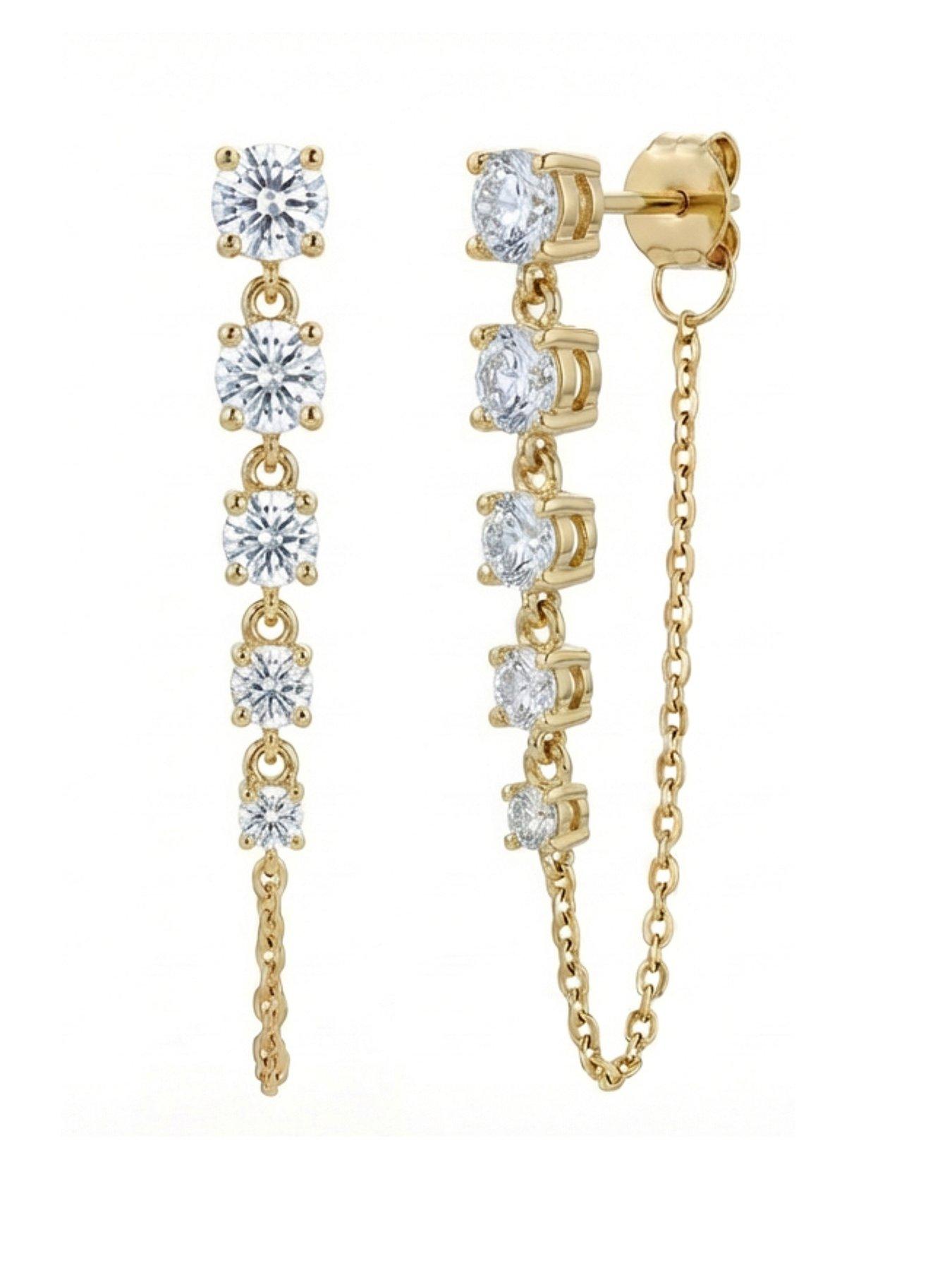 Created Brilliance Evita 9ct Yellow Gold 1.23ct tw. Lab Grown Diamonds Graduated Drop Earring Studs