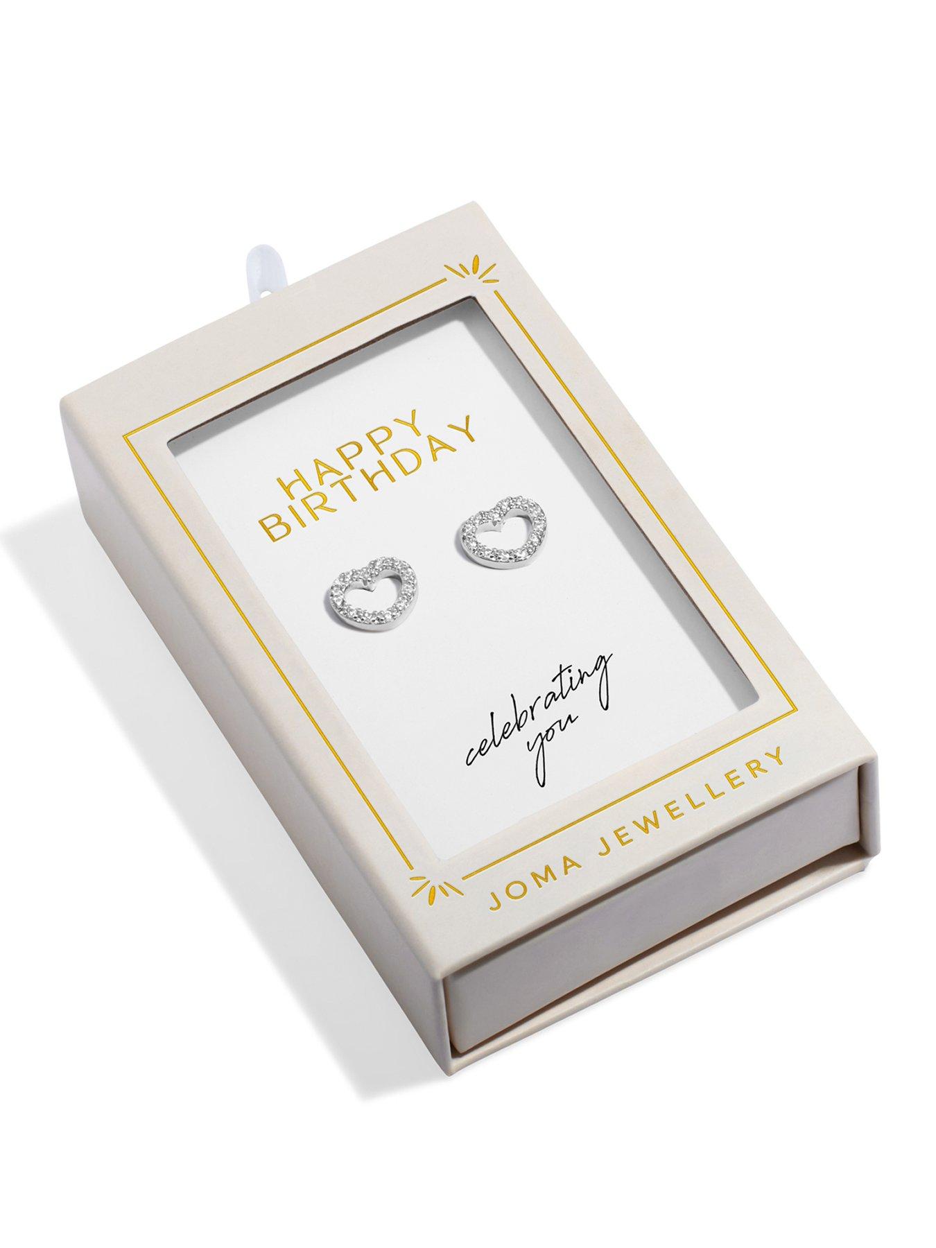 Image 1 of 6 of Joma Jewellery MOMENTS TO SHINE , HAPPY BIRTHDAY , Silver Plated , Stud Earrings
