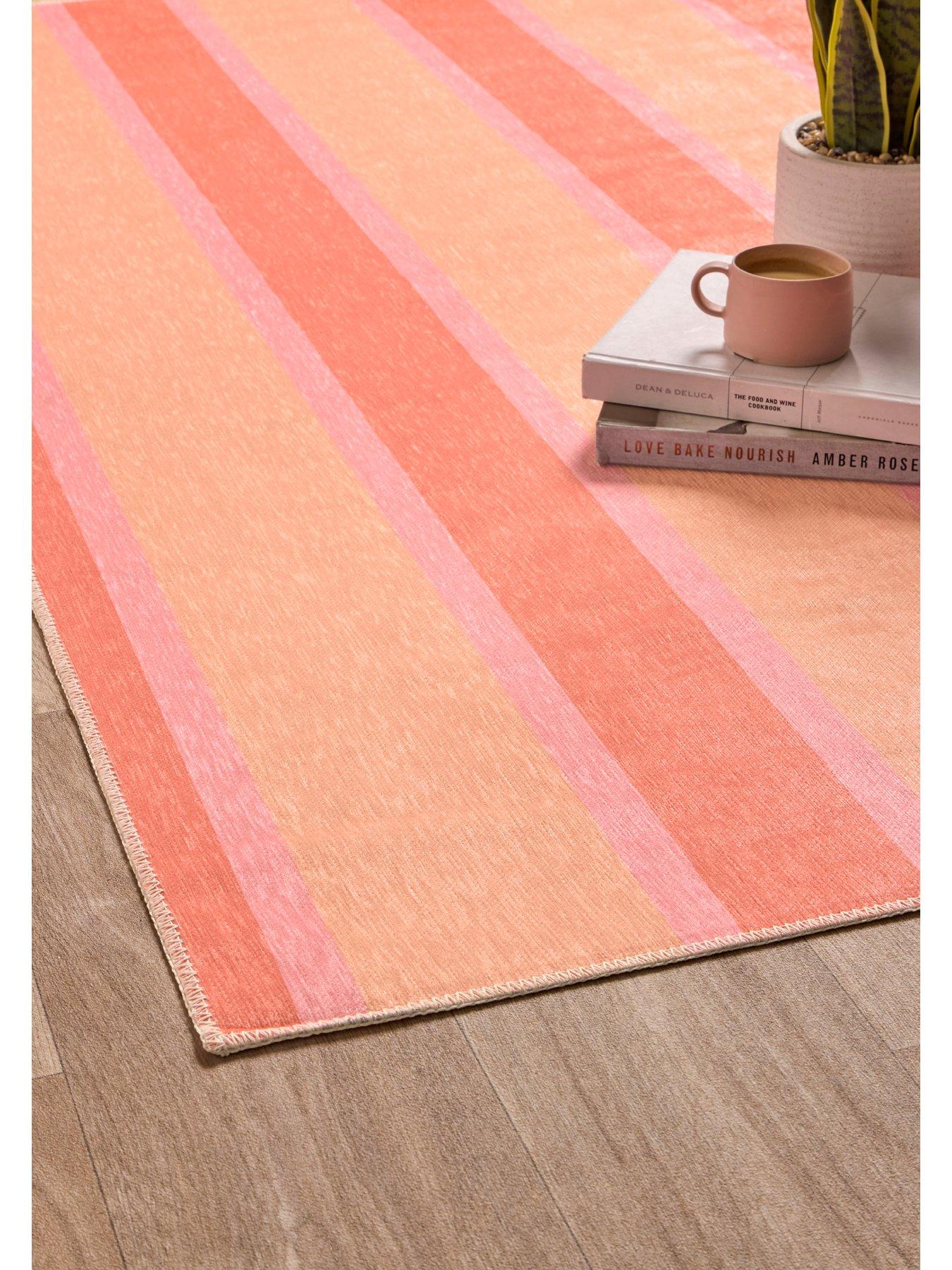 Image 3 of 5 of The Very Collection Sorbet Washable Stripe Rug