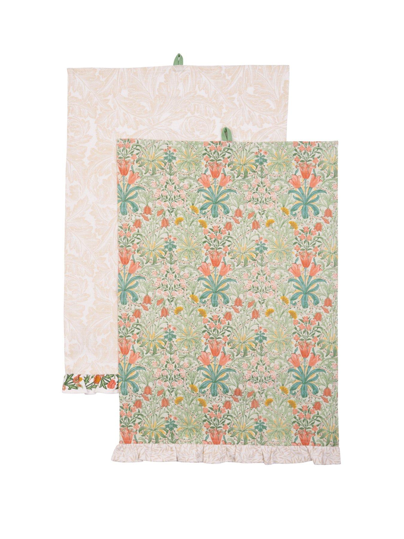 William Morris At Home William Morris Set Of 2 Tea Towels in One Colour
