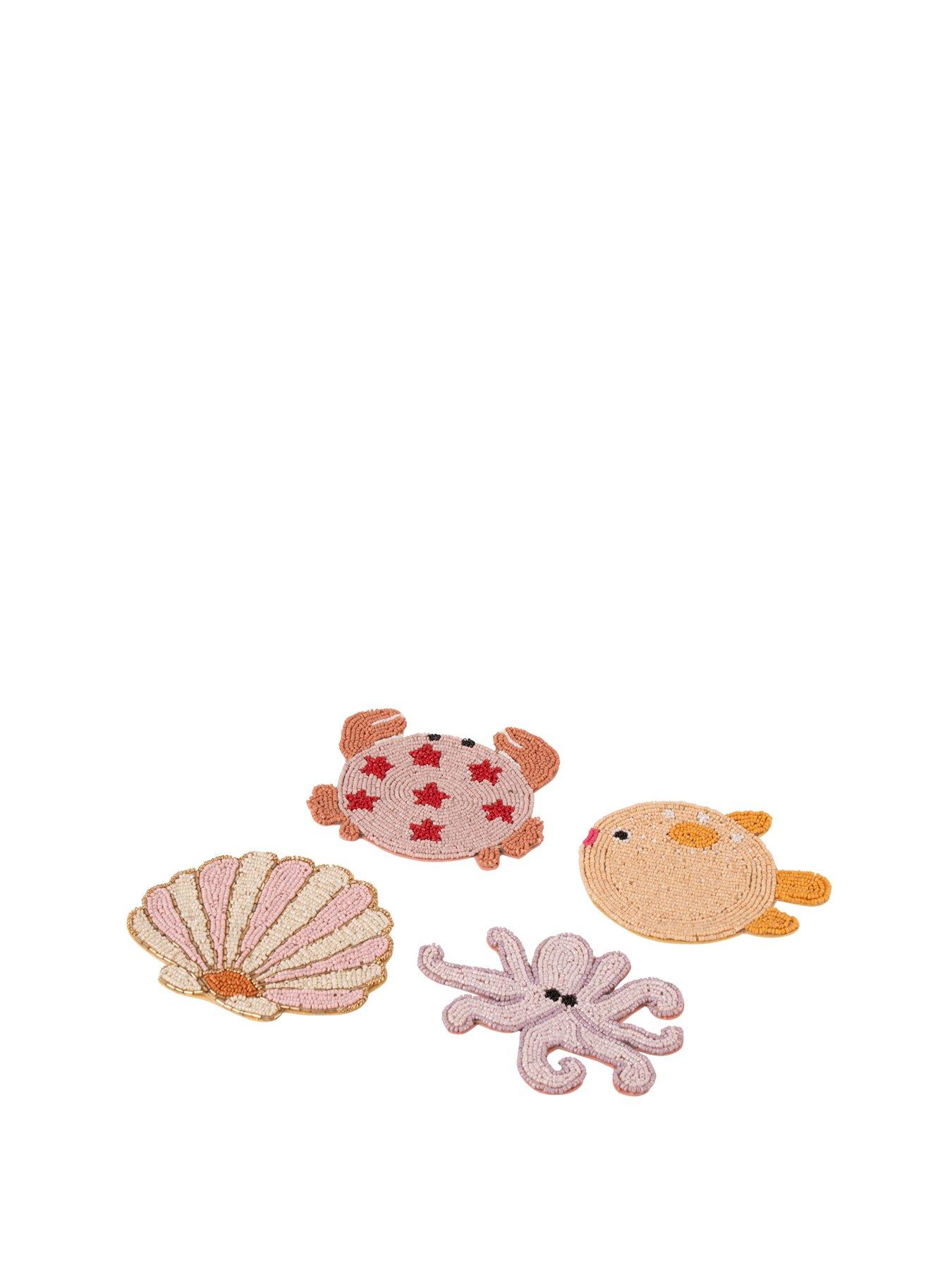 Yvonne Ellen Yvonne Ellen So4 Beaded Animal Coasters