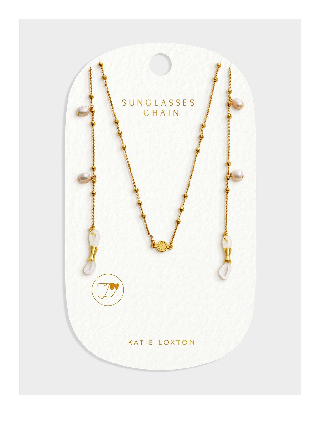 Image 1 of 6 of Katie Loxton SOL 65cm Gold Coated Pearl Sunglasses Chain