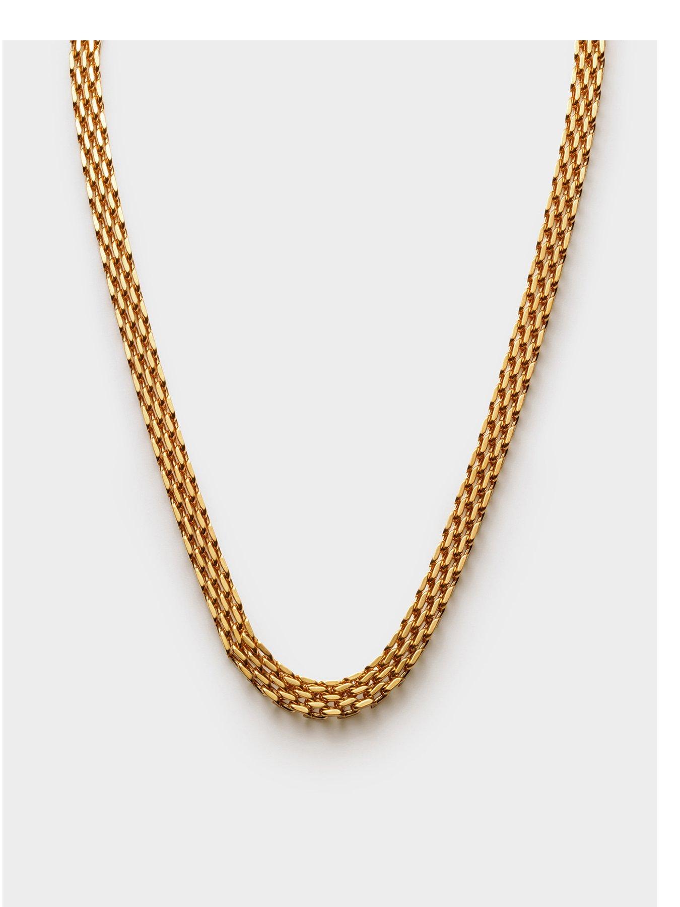 katie-loxton-braid-chain-necklace-gold-coated-40cm-5cm-extenderstillFront