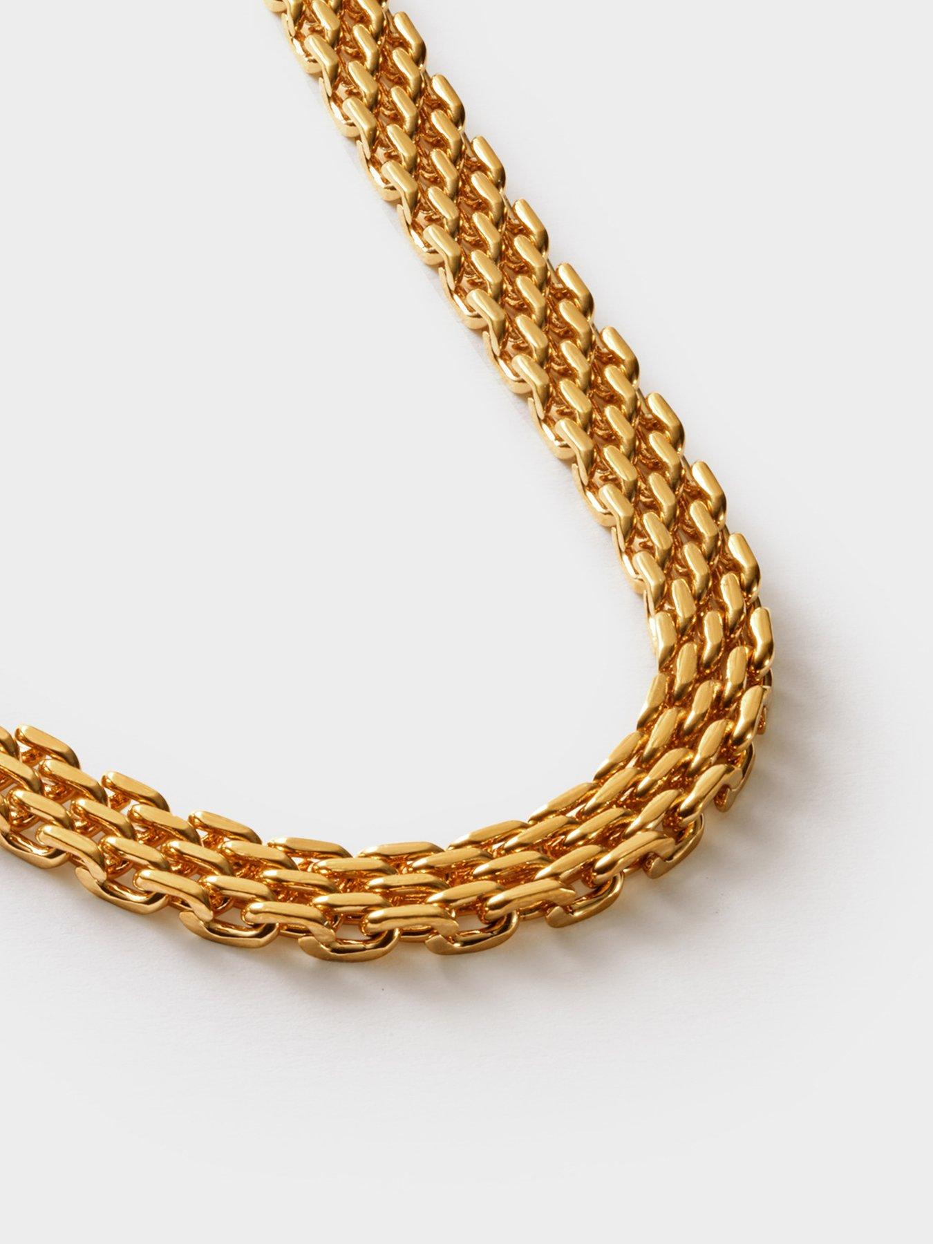 katie-loxton-braid-chain-necklace-gold-coated-40cm-5cm-extenderback