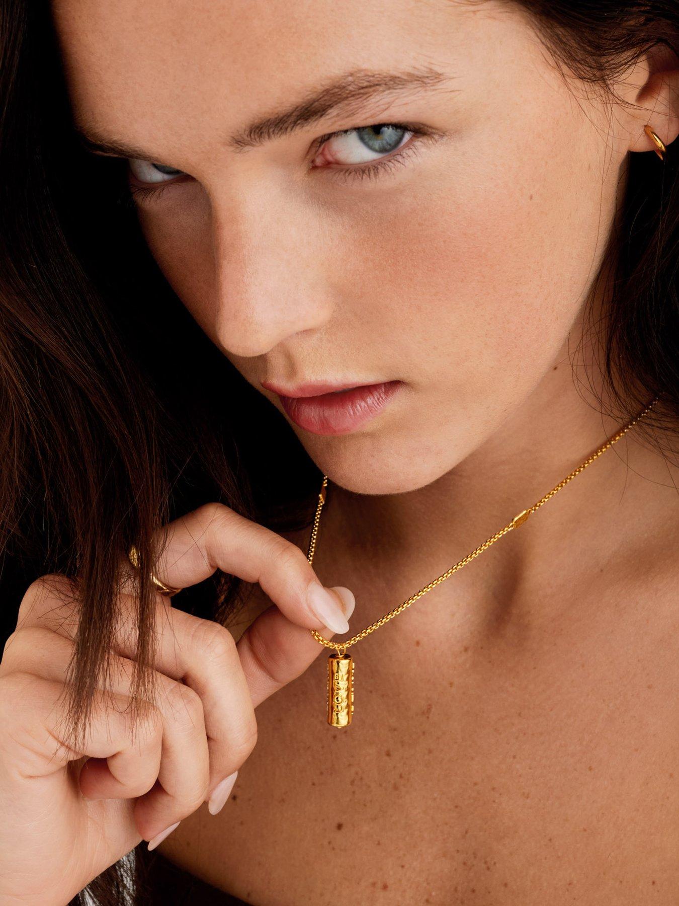 Image 1 of 5 of Katie Loxton LOVE LANGUAGE NECKLACE , Gold Coated , 45cm + 5cm extender