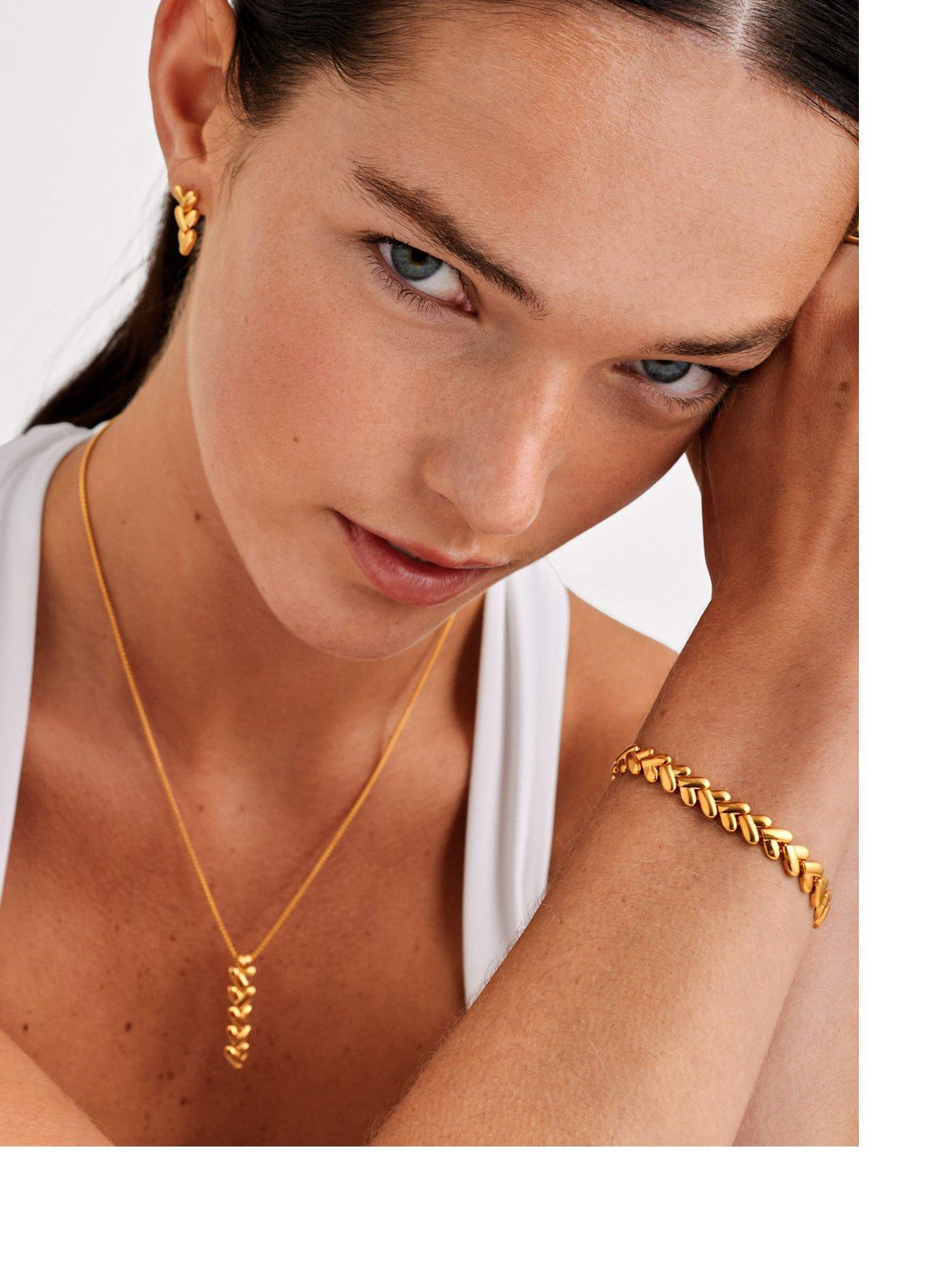 katie-loxton-heart-link-bracelet-gold-coated-18cm-3cm-extender
