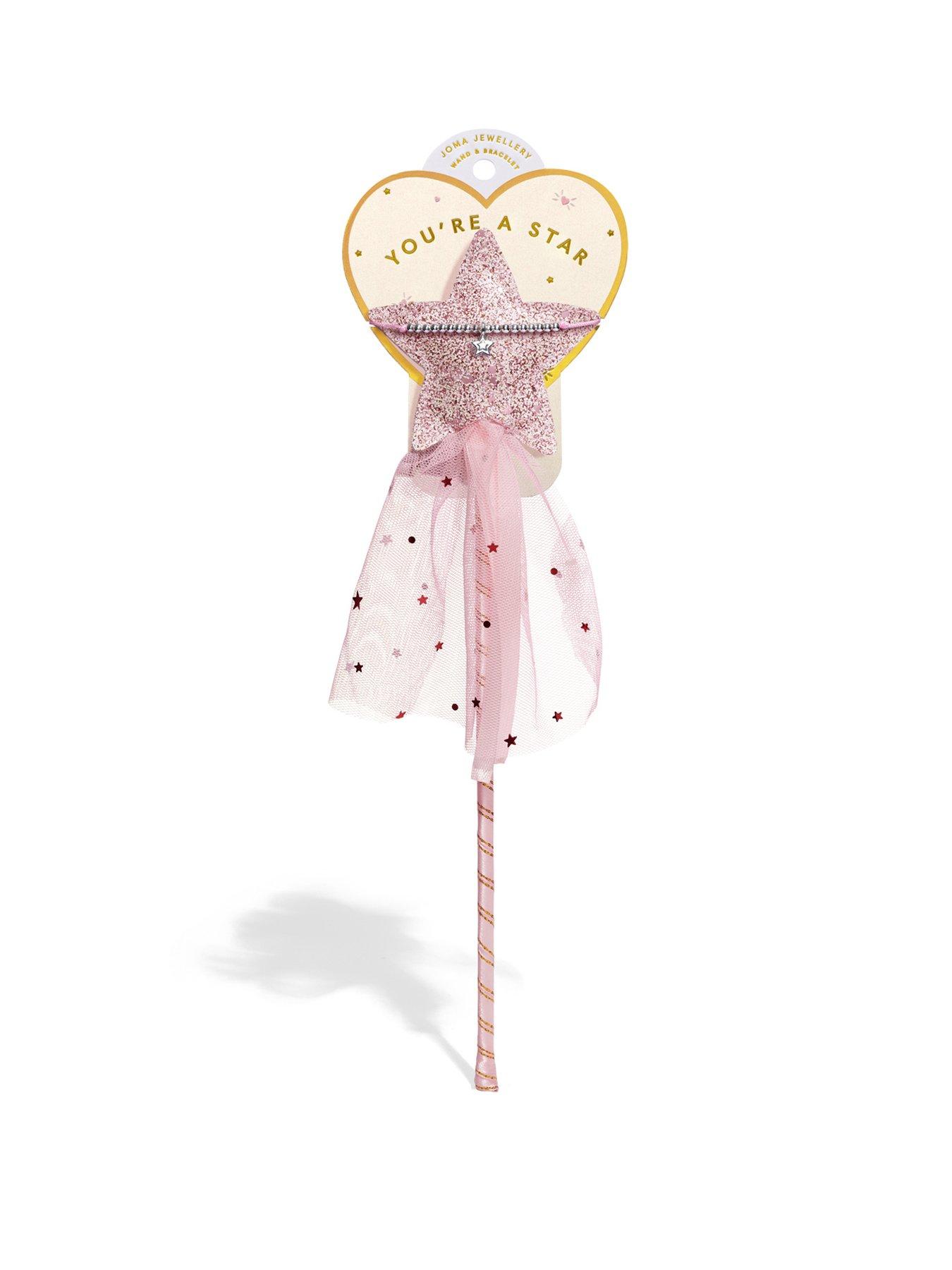 Joma Jewellery KIDS' WAND GIFT SET , YOU'RE A STAR , Silver Plated , Bracelet , 22.5cm adjustable