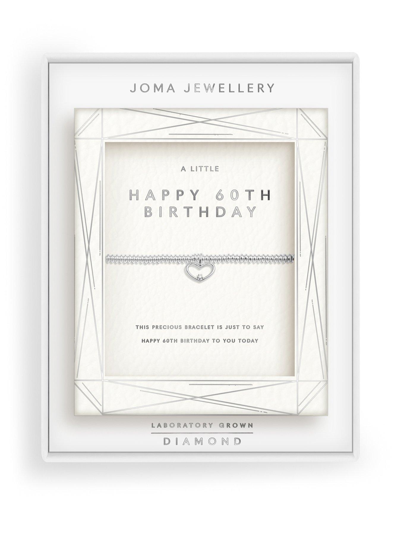 Image 1 of 7 of Joma Jewellery LABORATORY GROWN DIAMOND A LITTLE , HAPPY 60TH BIRTHDAY , Silver Plated , Bracelet , 17.5cm stretch