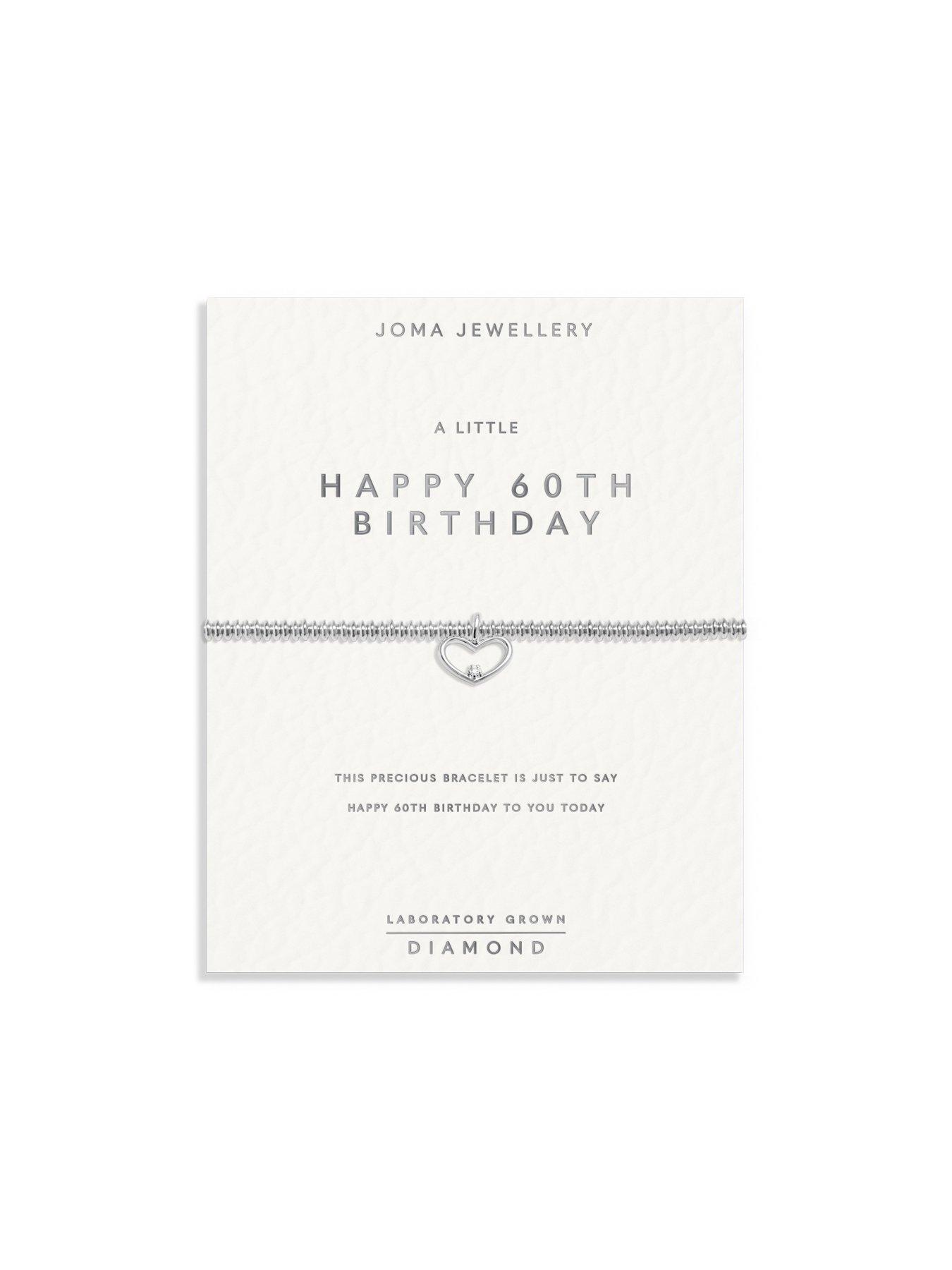 Image 6 of 7 of Joma Jewellery LABORATORY GROWN DIAMOND A LITTLE , HAPPY 60TH BIRTHDAY , Silver Plated , Bracelet , 17.5cm stretch