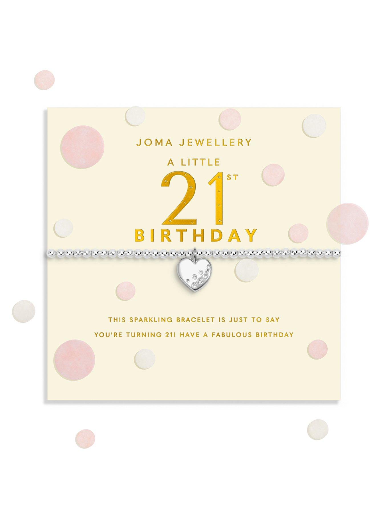 Joma Jewellery CONFETTI A LITTLE , 21ST BIRTHDAY , Silver Plated , Bracelet , 17.5cm stretch