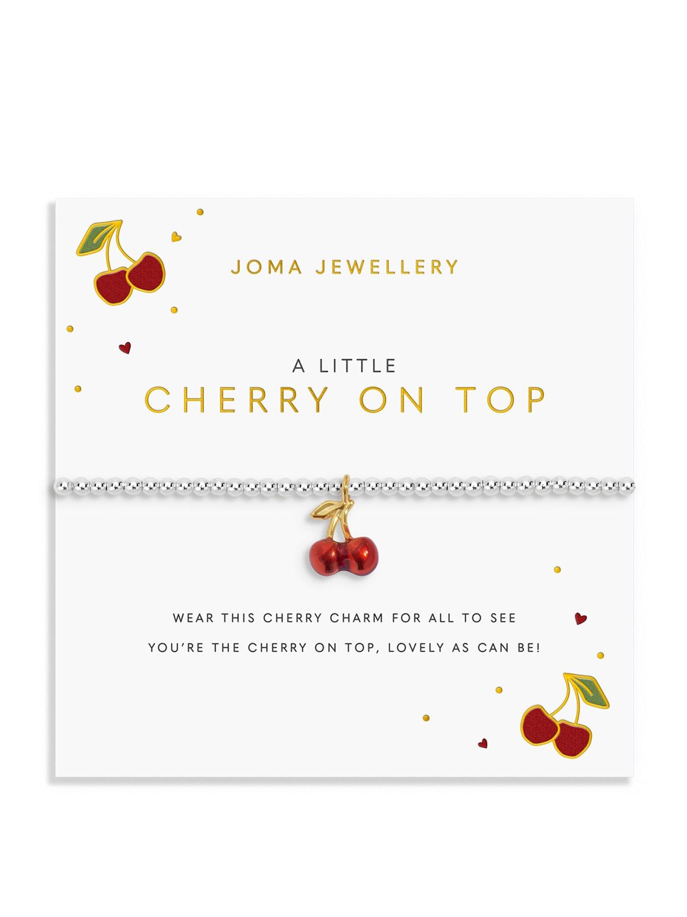 Joma Jewellery A LITTLE VIBES , CHERRY ON TOP , Silver Plated , Bracelet , 17.5cm stretch