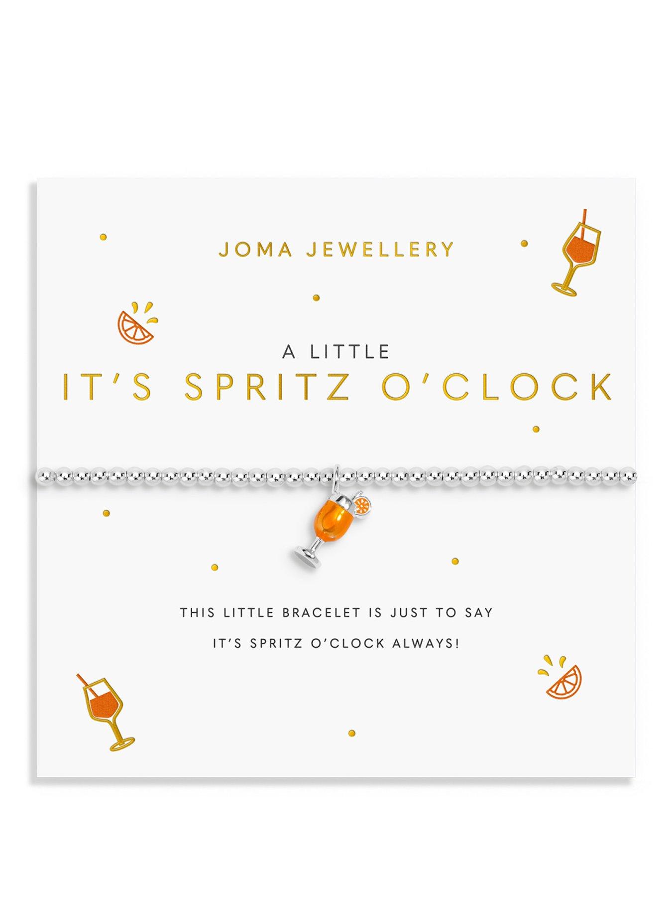 Joma Jewellery A LITTLE VIBES , IT'S SPRITZ O'CLOCK , Silver Plated , Bracelet , 17.5cm stretch